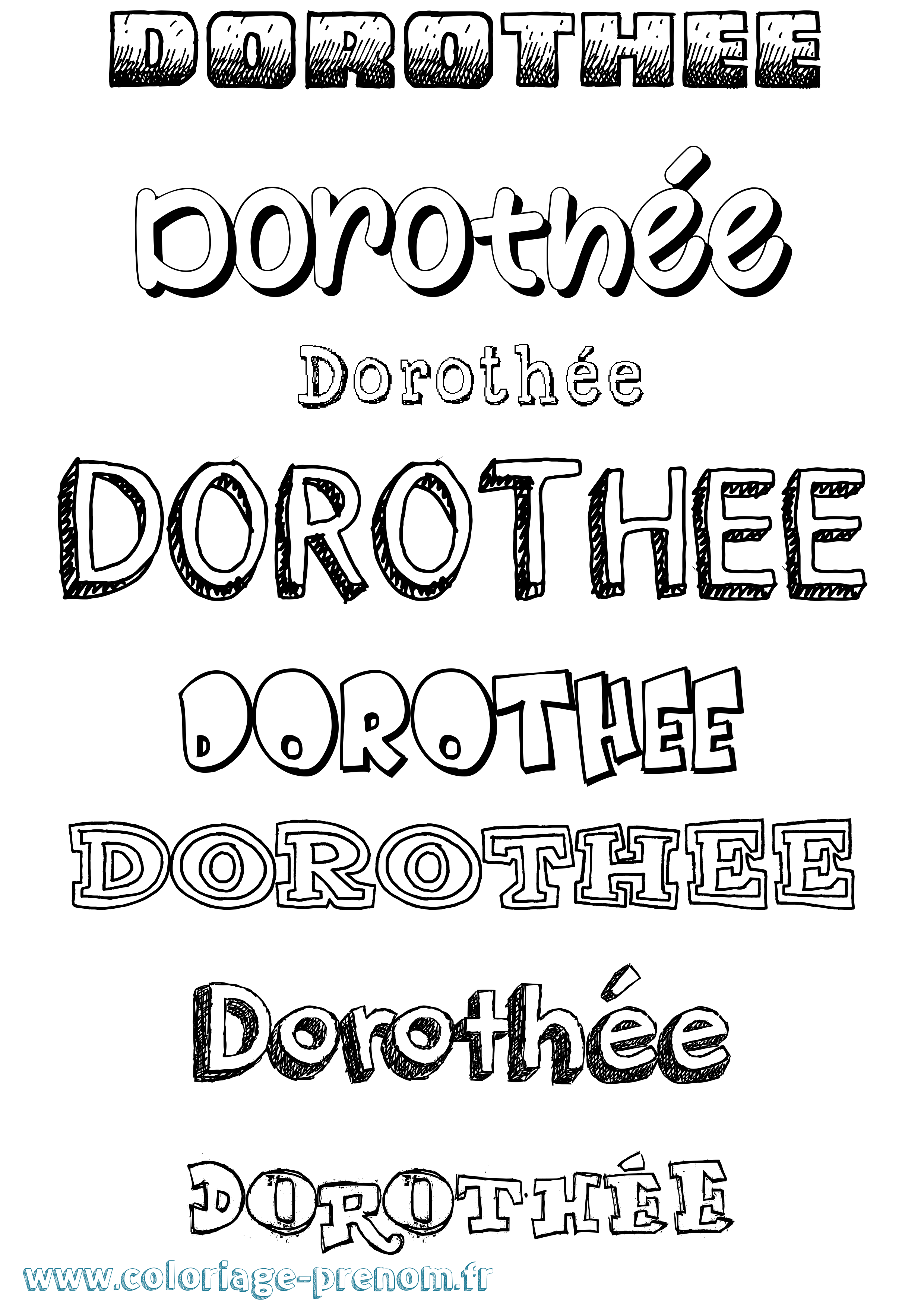 Coloriage Dorothée Dessiné Coloriage prénom Dorothée Dessiné