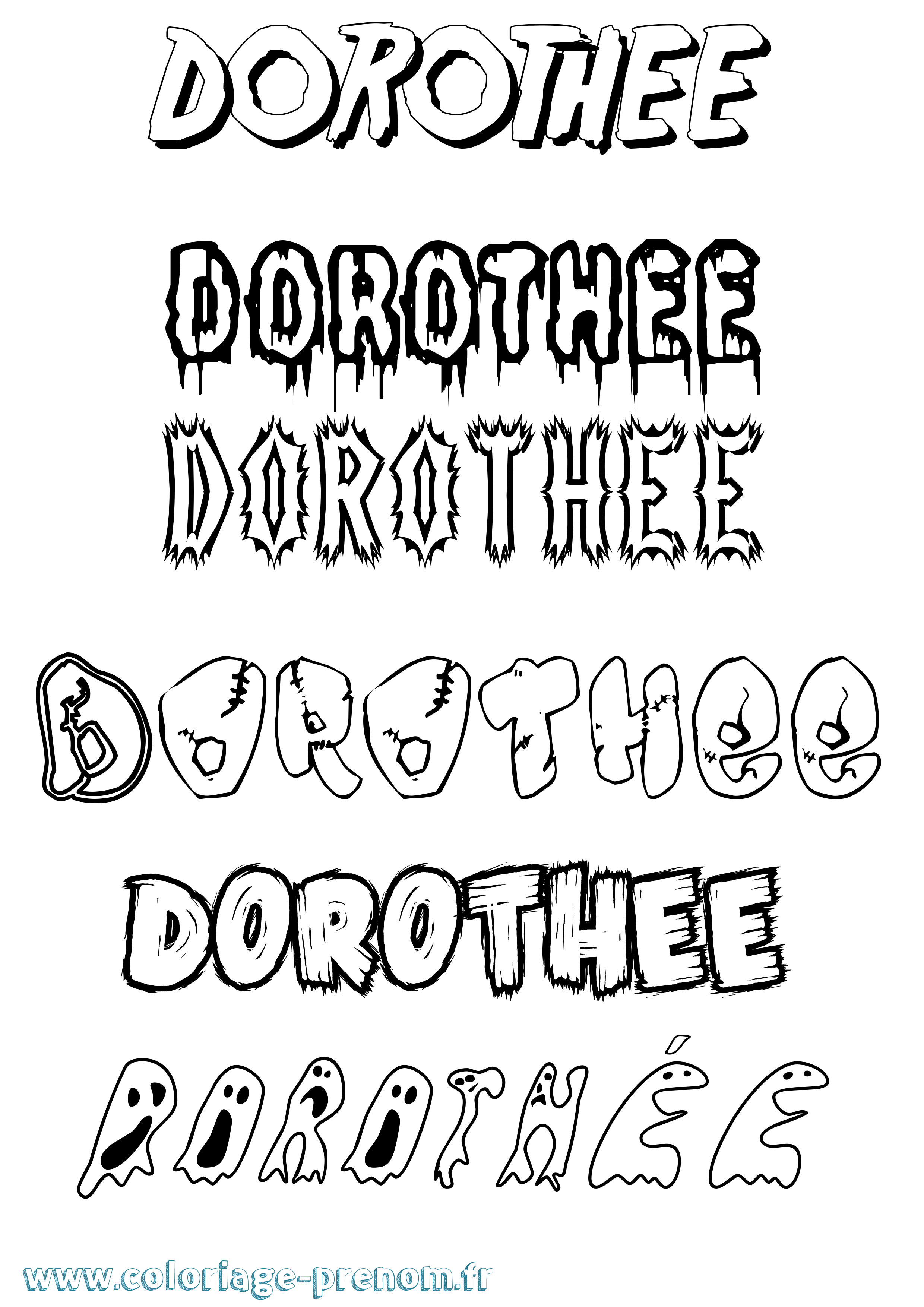 Coloriage Dorothée Frisson Coloriage prénom Dorothée Frisson