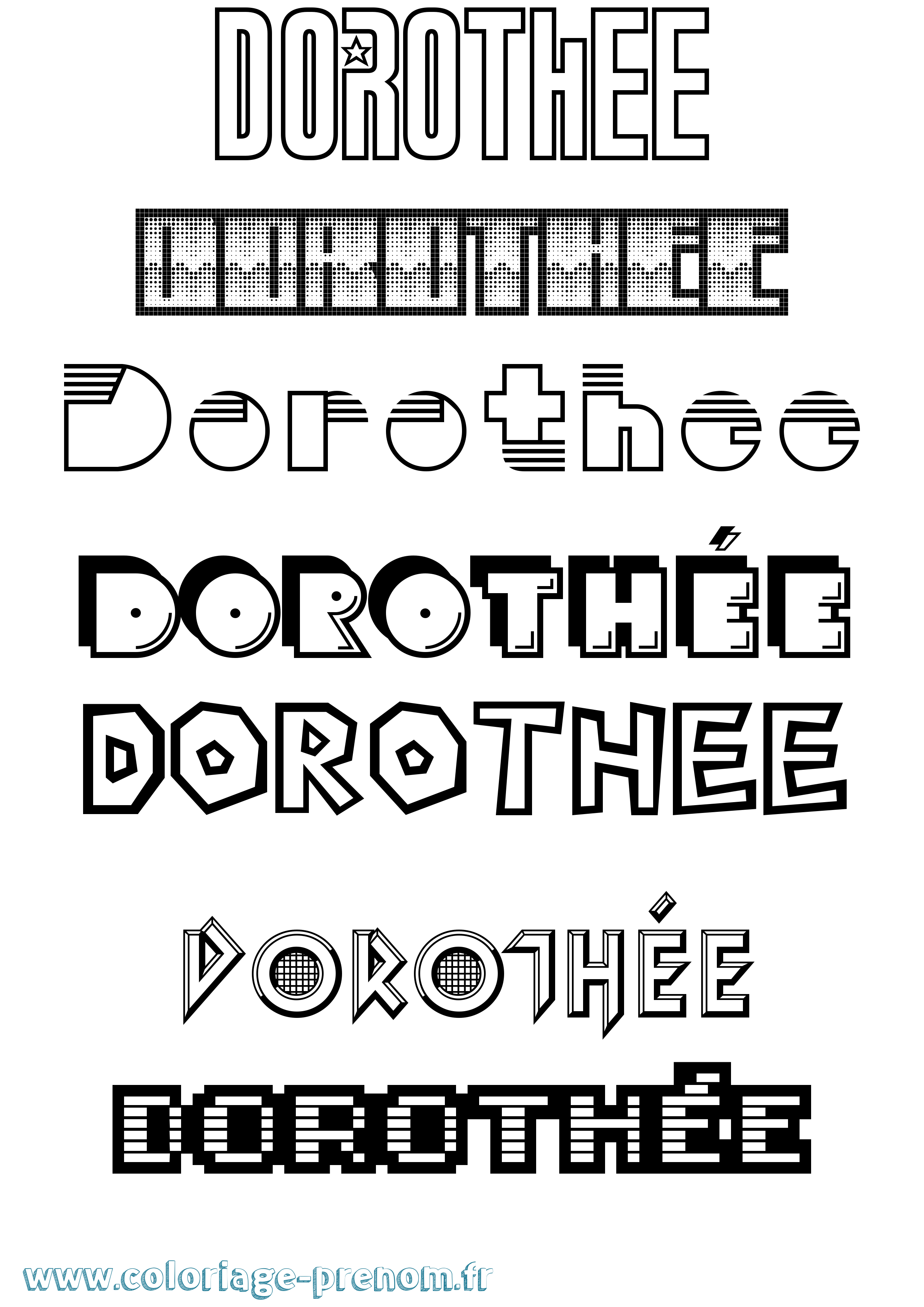 Coloriage Dorothée Jeux Vidéos Coloriage prénom Dorothée Jeux Vidéos