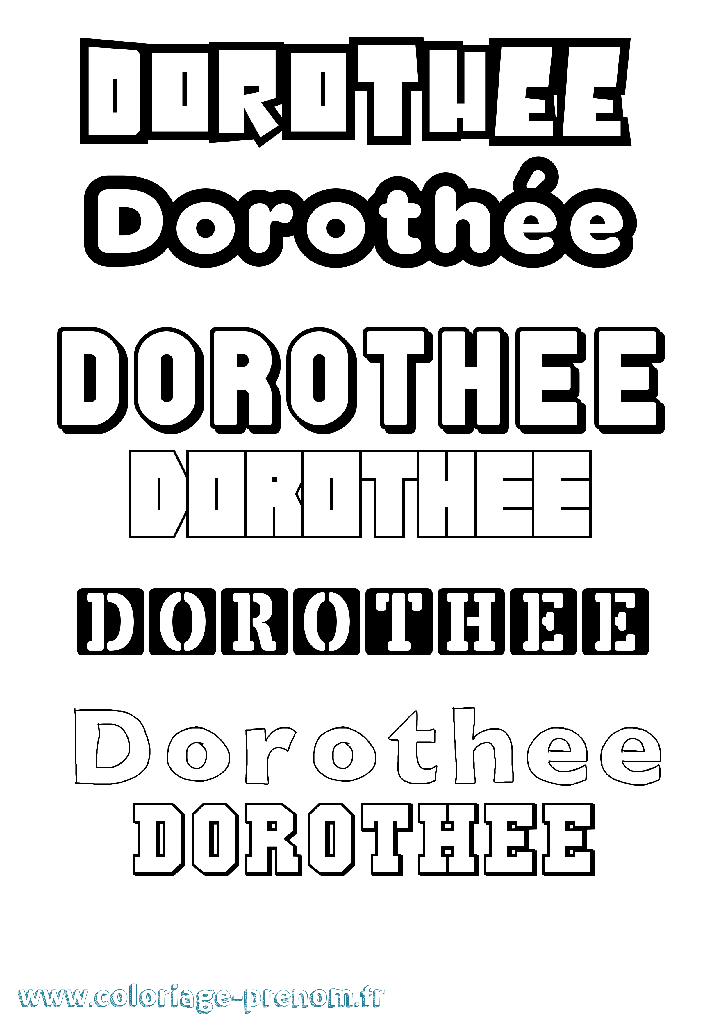 Coloriage Dorothée Simple Coloriage prénom Dorothée Simple