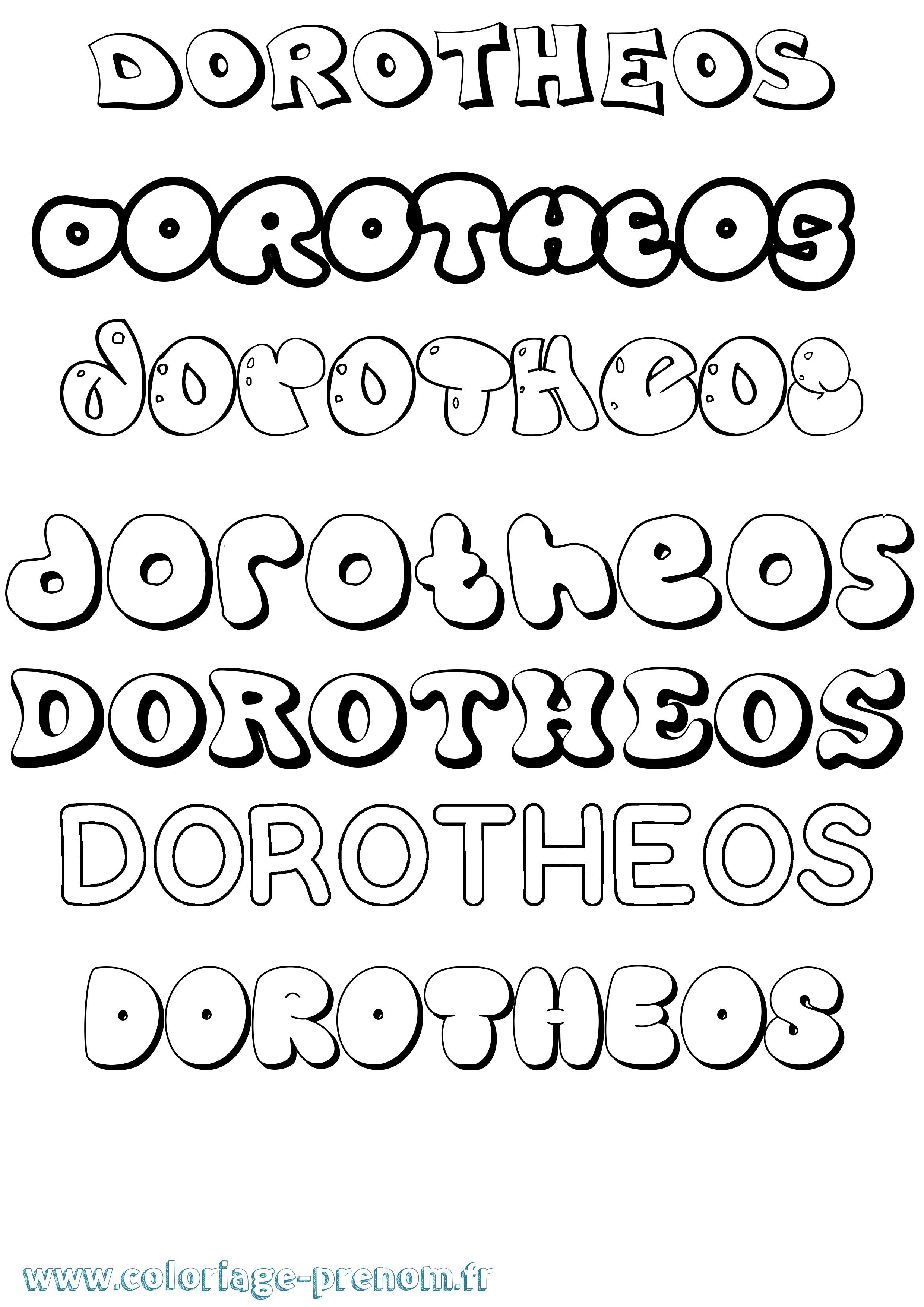 Coloriage Dorotheos Bubble Coloriage prénom Dorotheos Bubble