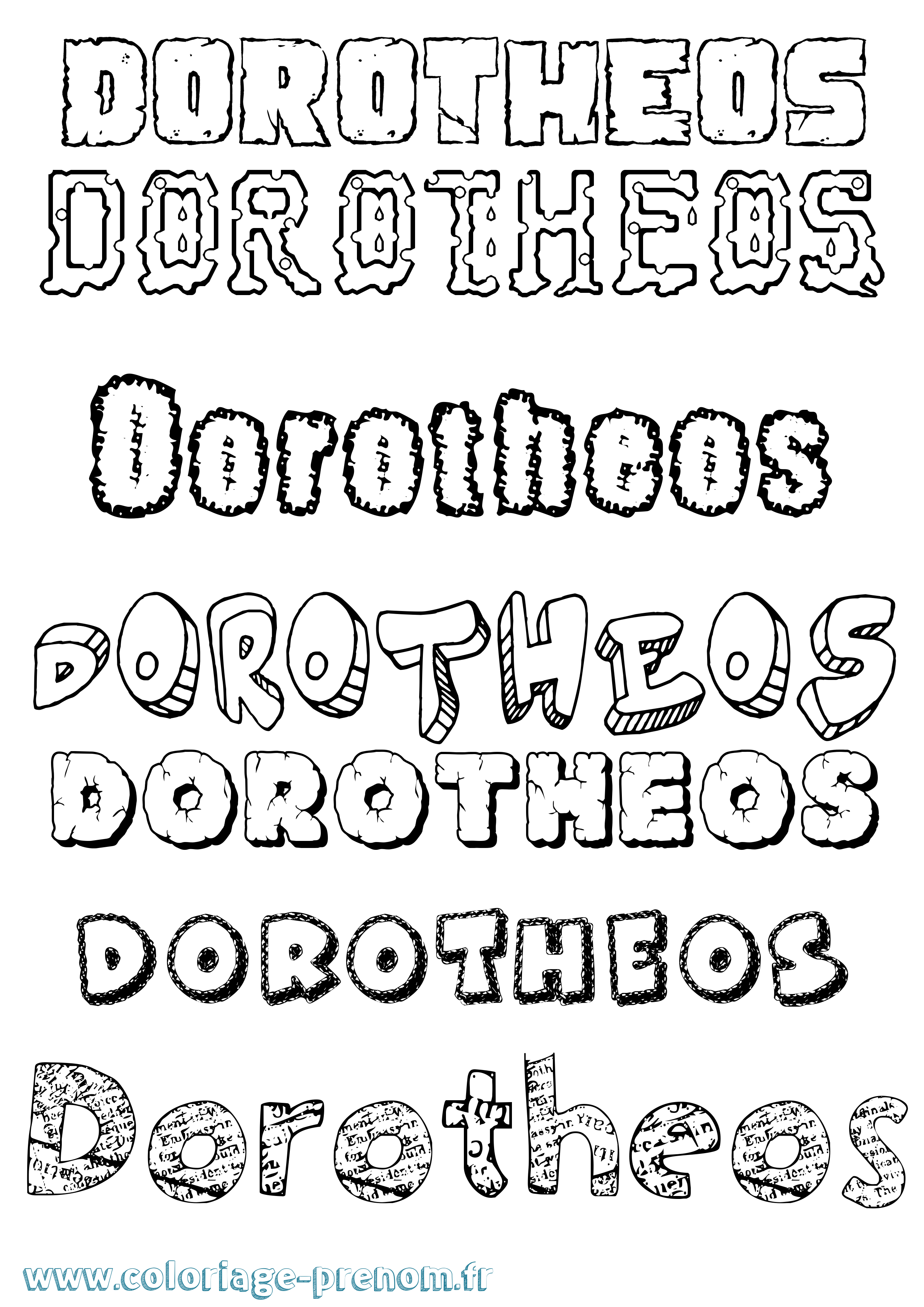 Coloriage Dorotheos Destructuré Coloriage prénom Dorotheos Destructuré