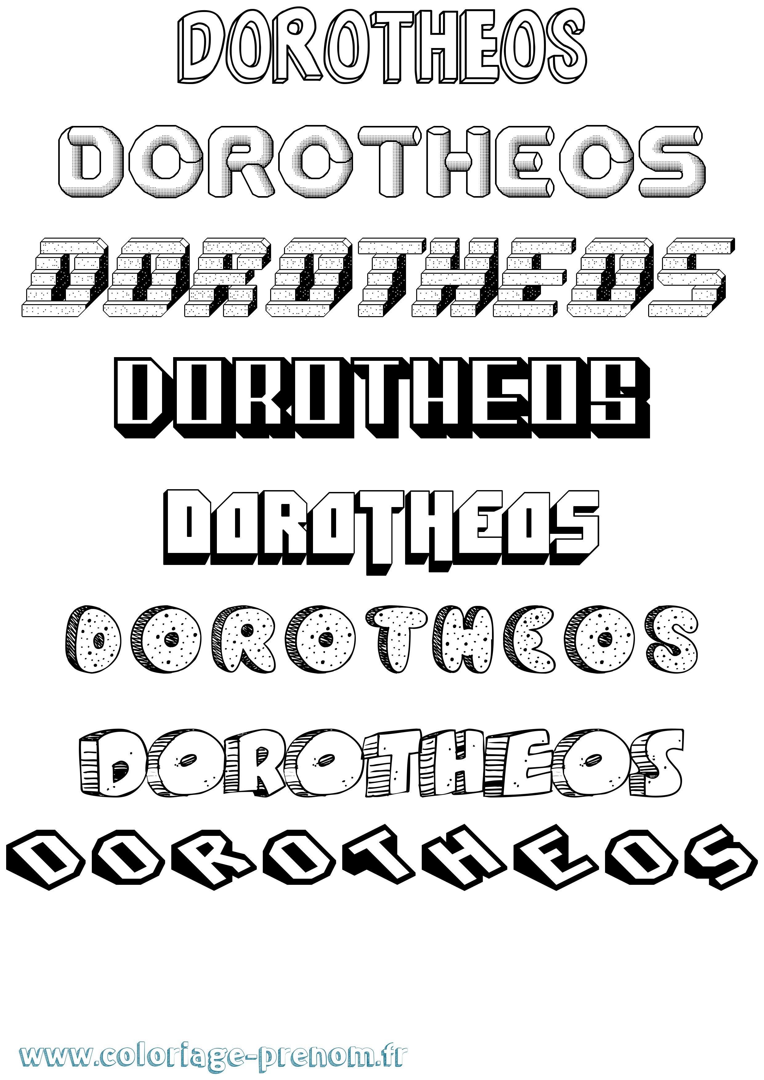 Coloriage Dorotheos Effet 3D Coloriage prénom Dorotheos Effet 3D