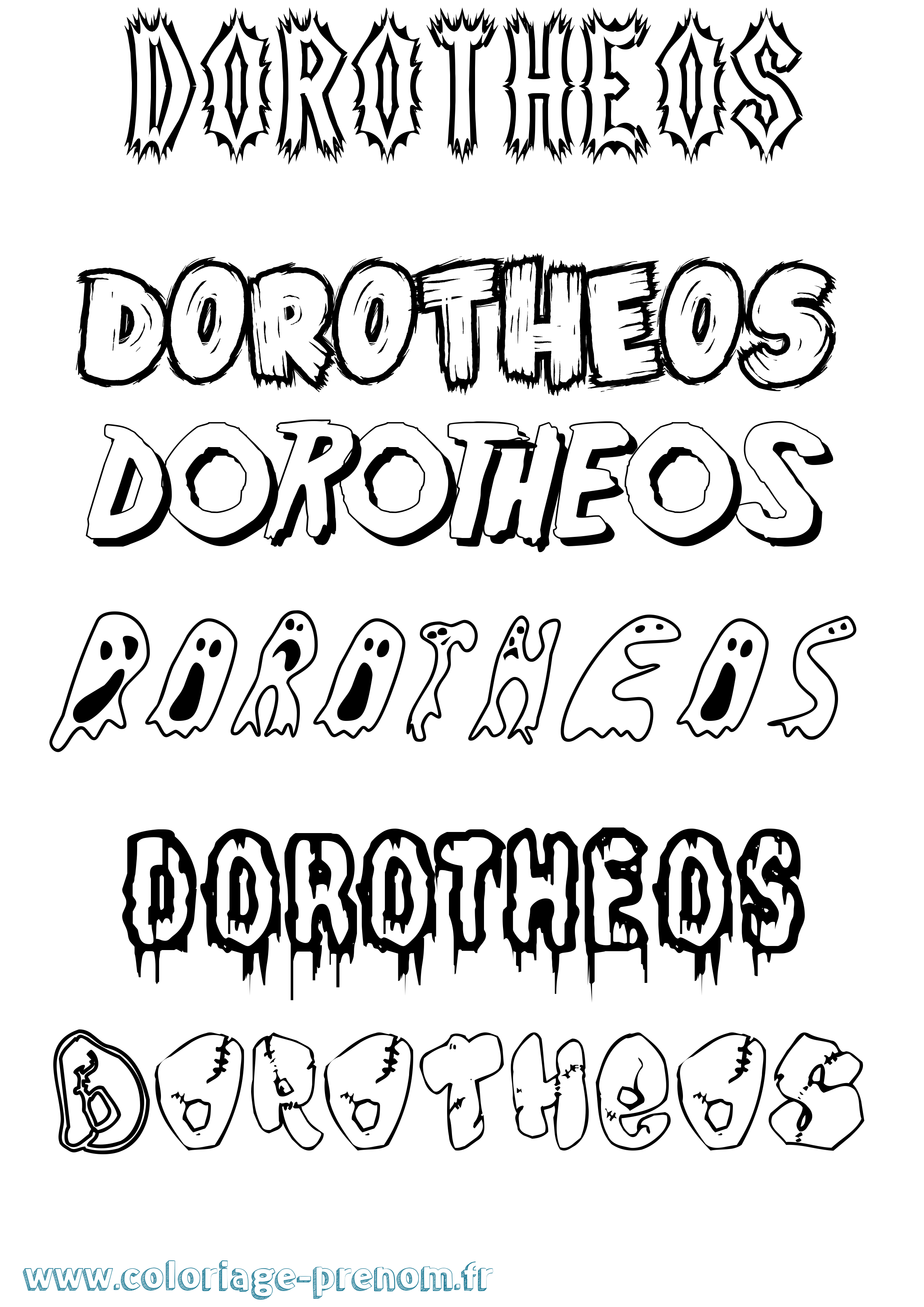 Coloriage Dorotheos Frisson Coloriage prénom Dorotheos Frisson