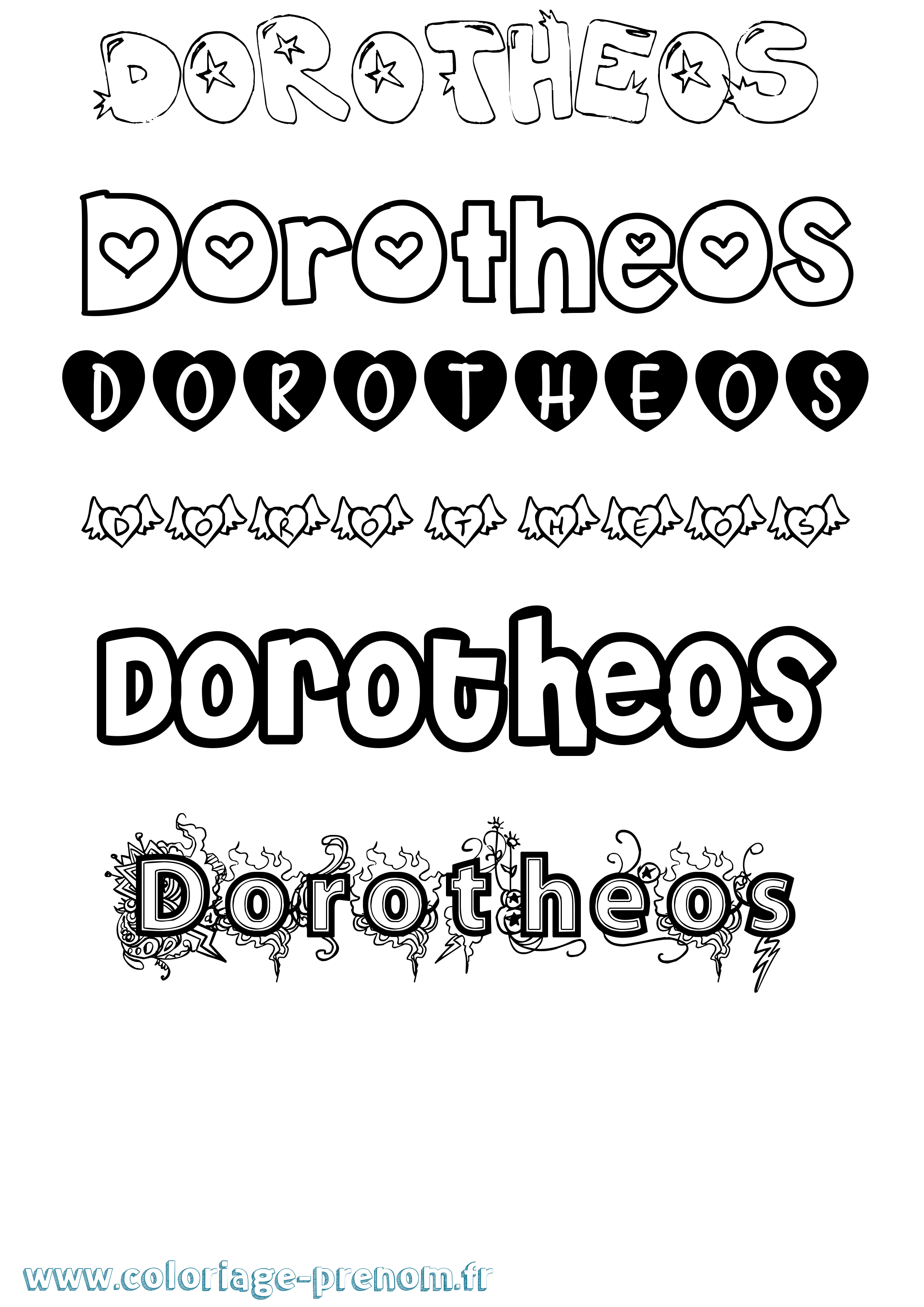Coloriage Dorotheos Girly Coloriage prénom Dorotheos Girly