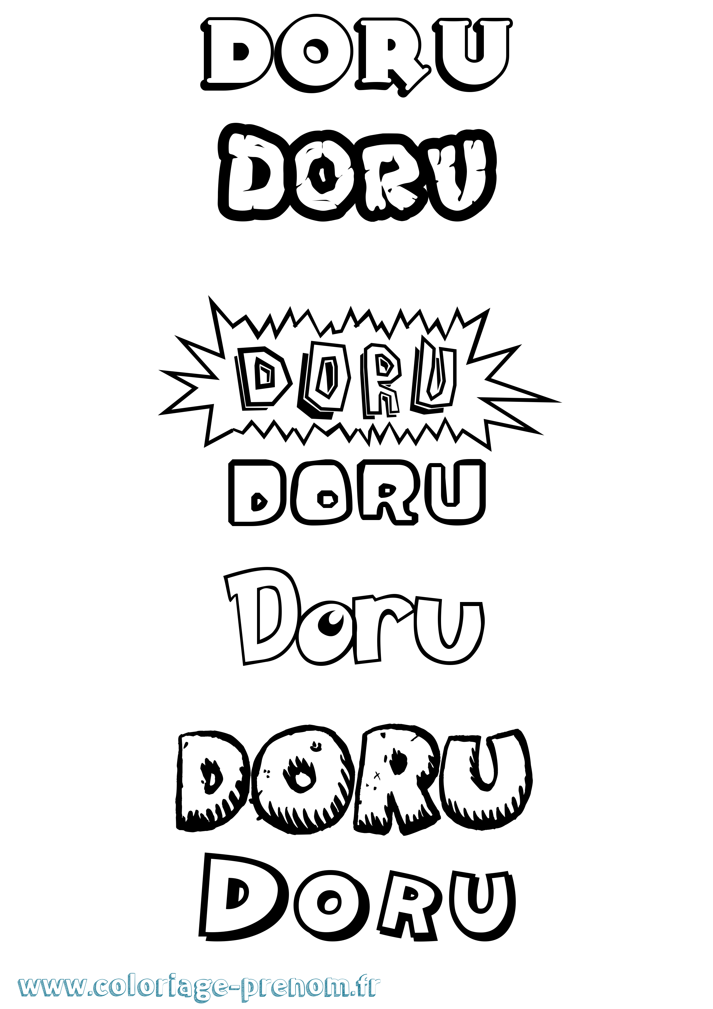 Coloriage Doru Dessin Animé Coloriage prénom Doru Dessin Animé