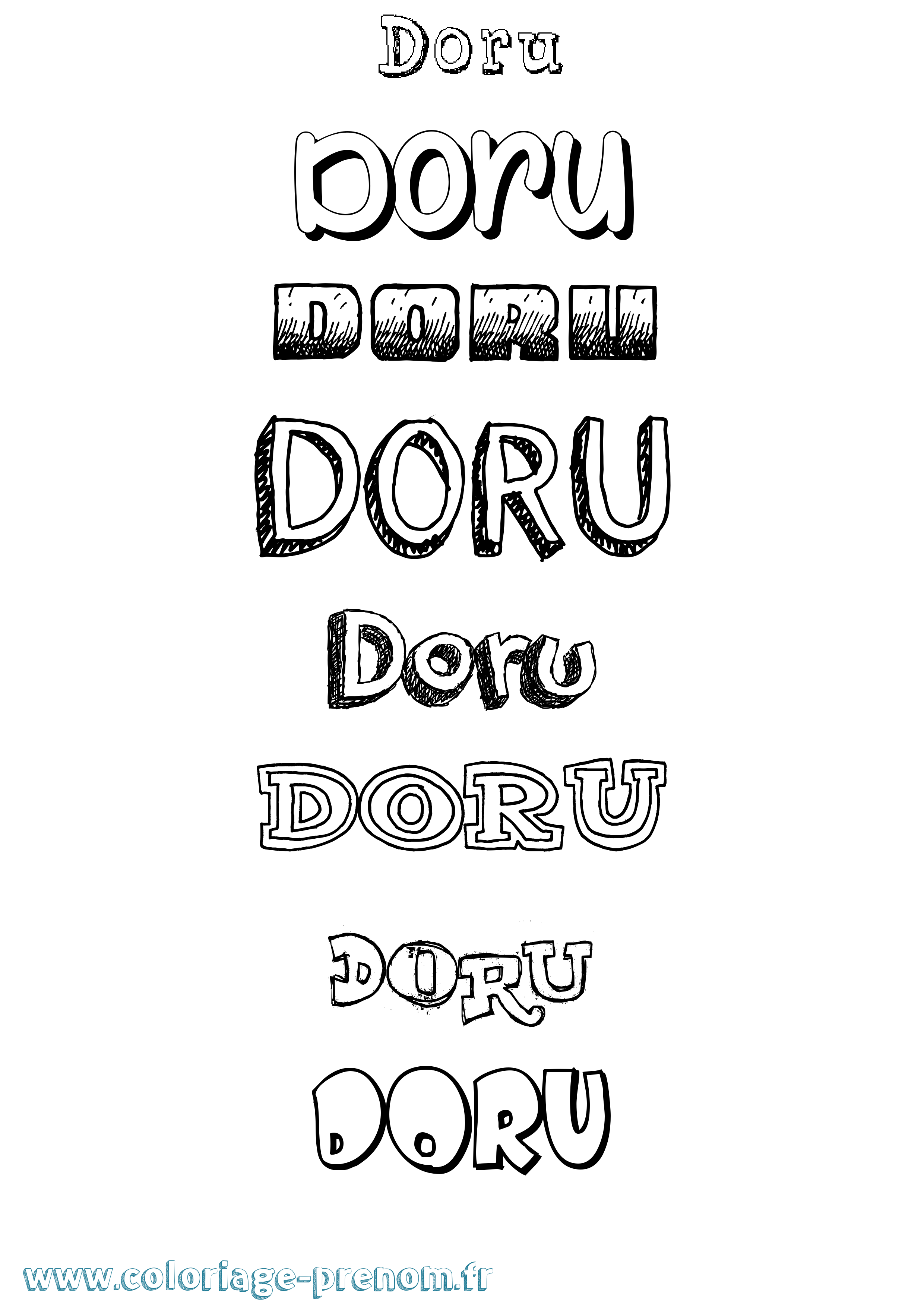 Coloriage Doru Dessiné Coloriage prénom Doru Dessiné