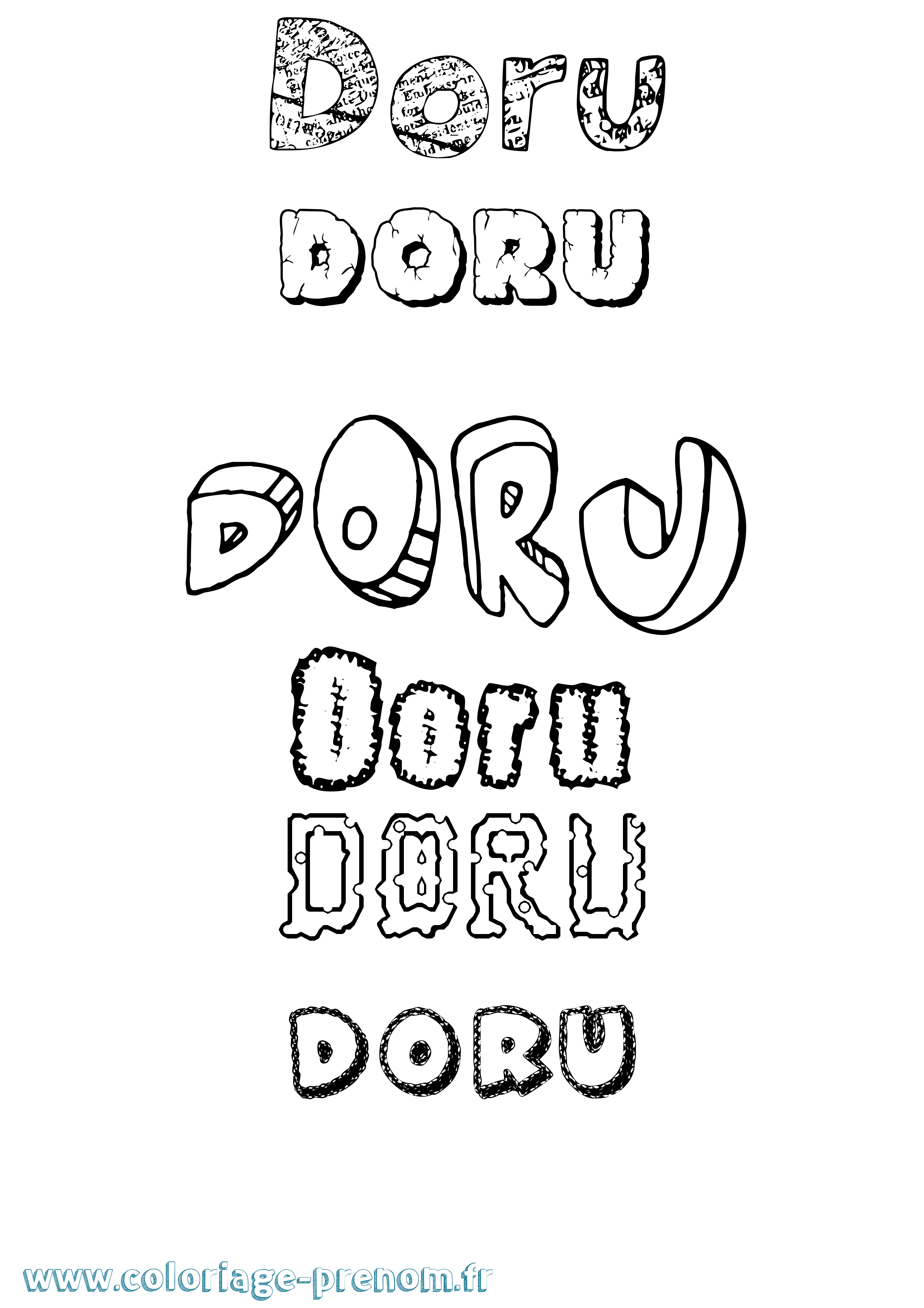 Coloriage Doru Destructuré Coloriage prénom Doru Destructuré