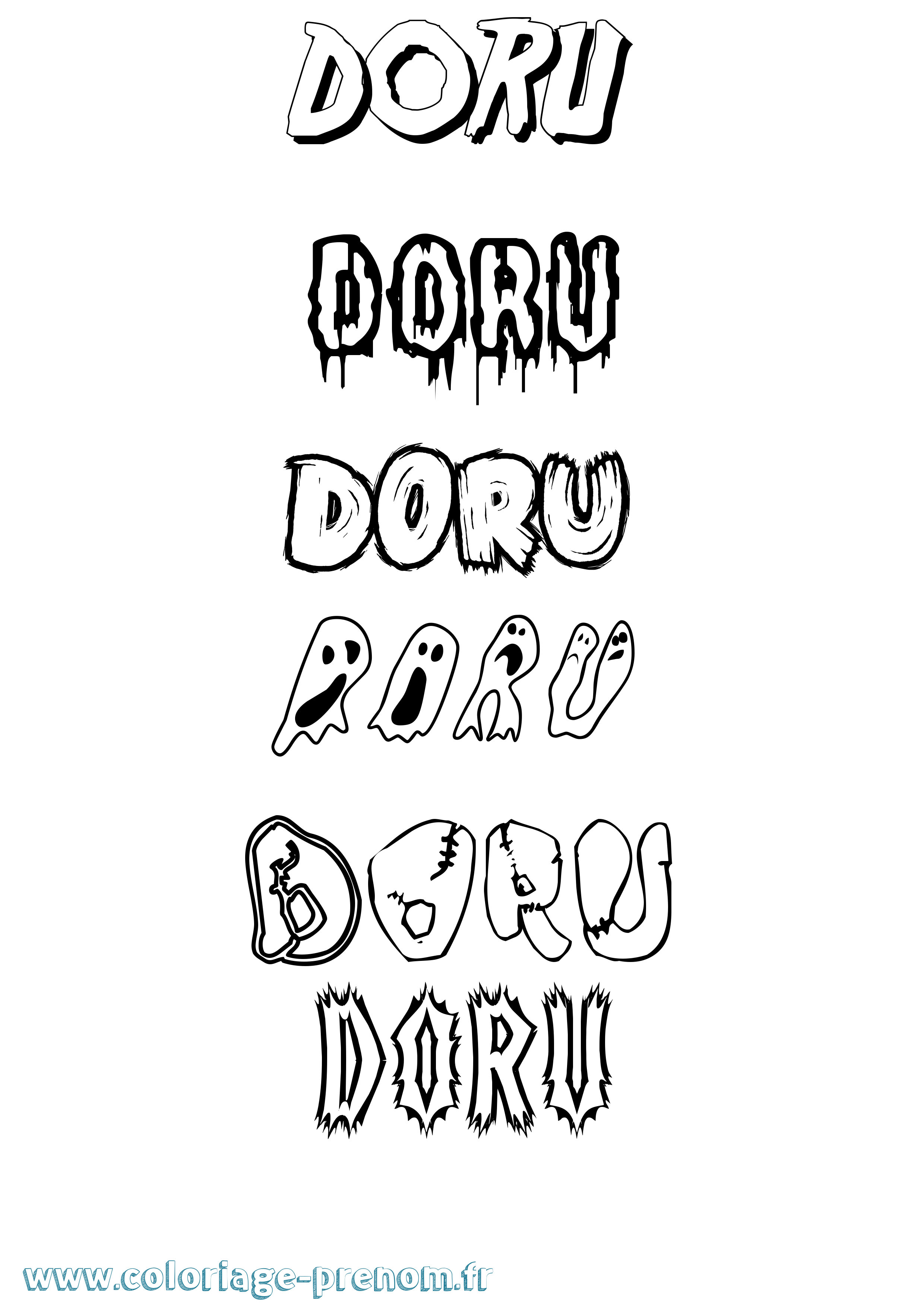 Coloriage Doru Frisson Coloriage prénom Doru Frisson