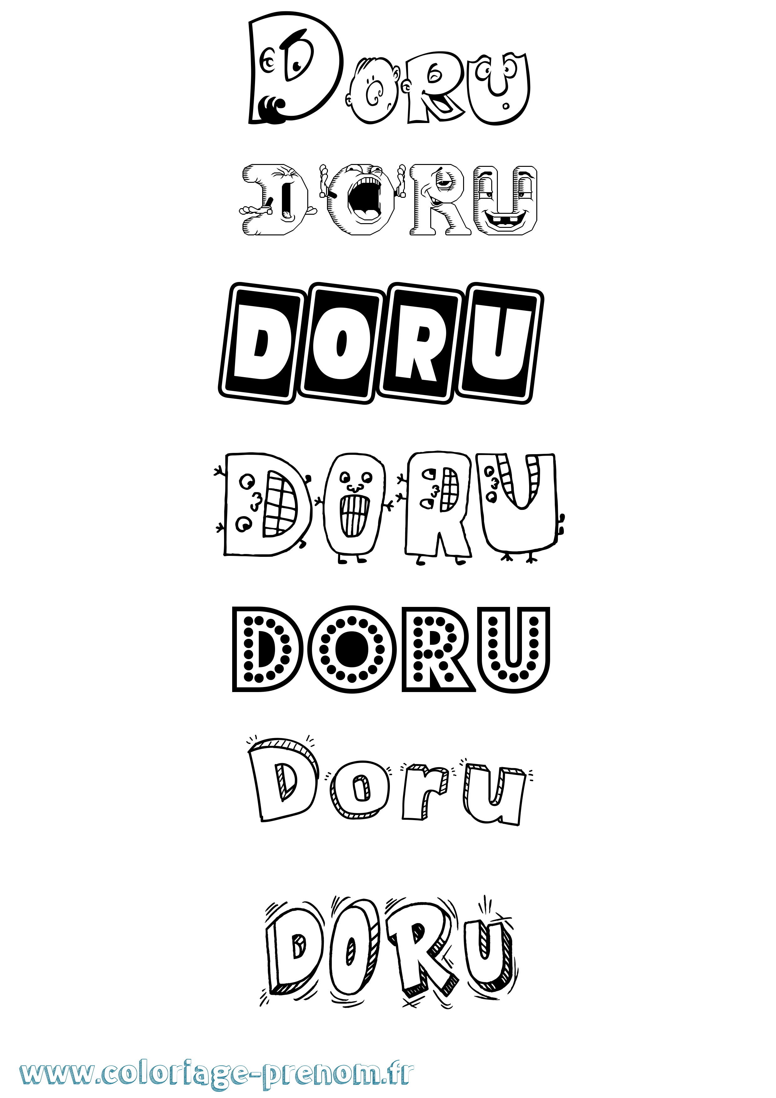 Coloriage Doru Fun Coloriage prénom Doru Fun
