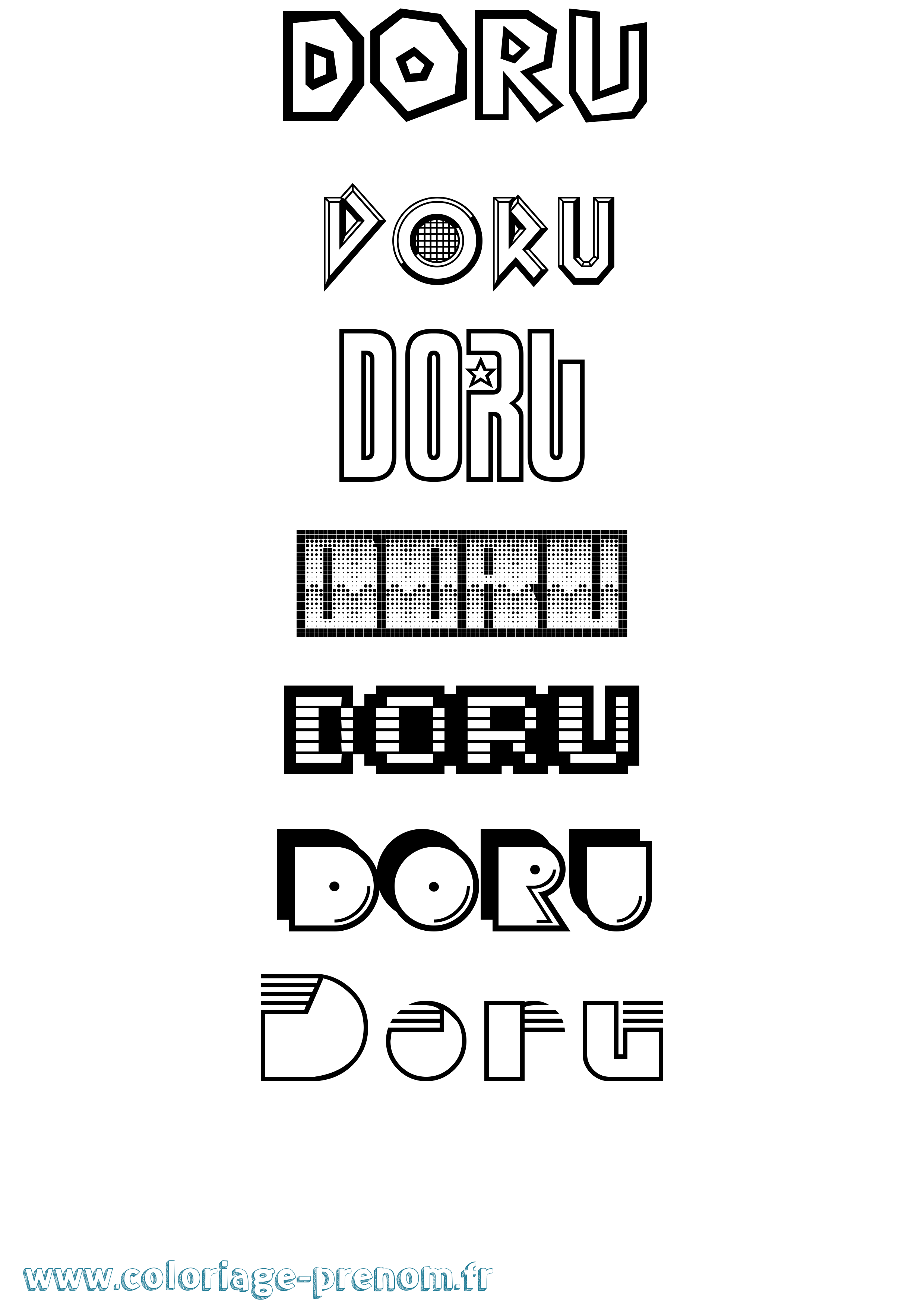 Coloriage Doru Jeux Vidéos Coloriage prénom Doru Jeux Vidéos