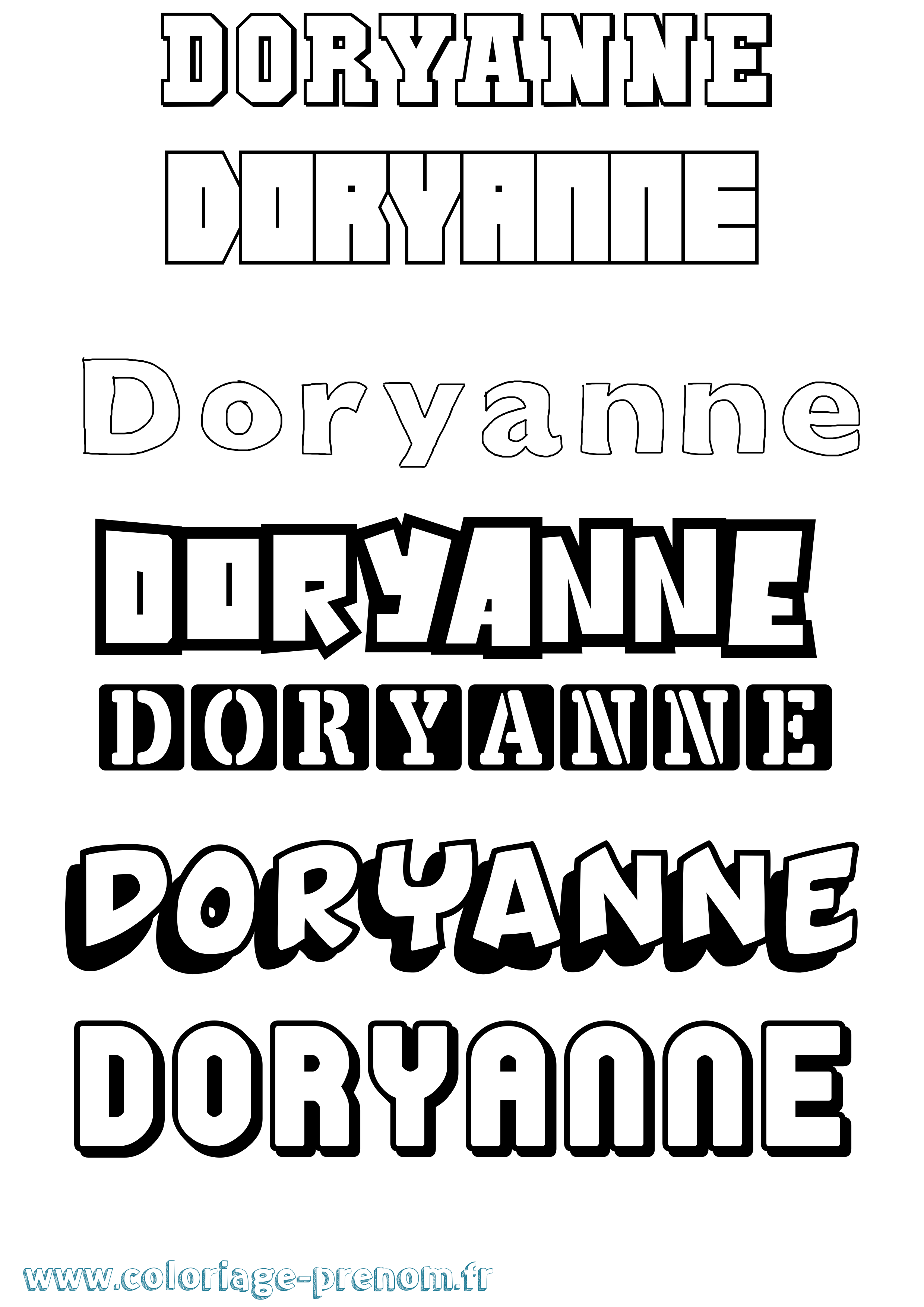 Coloriage Doryanne Simple Coloriage prénom Doryanne Simple