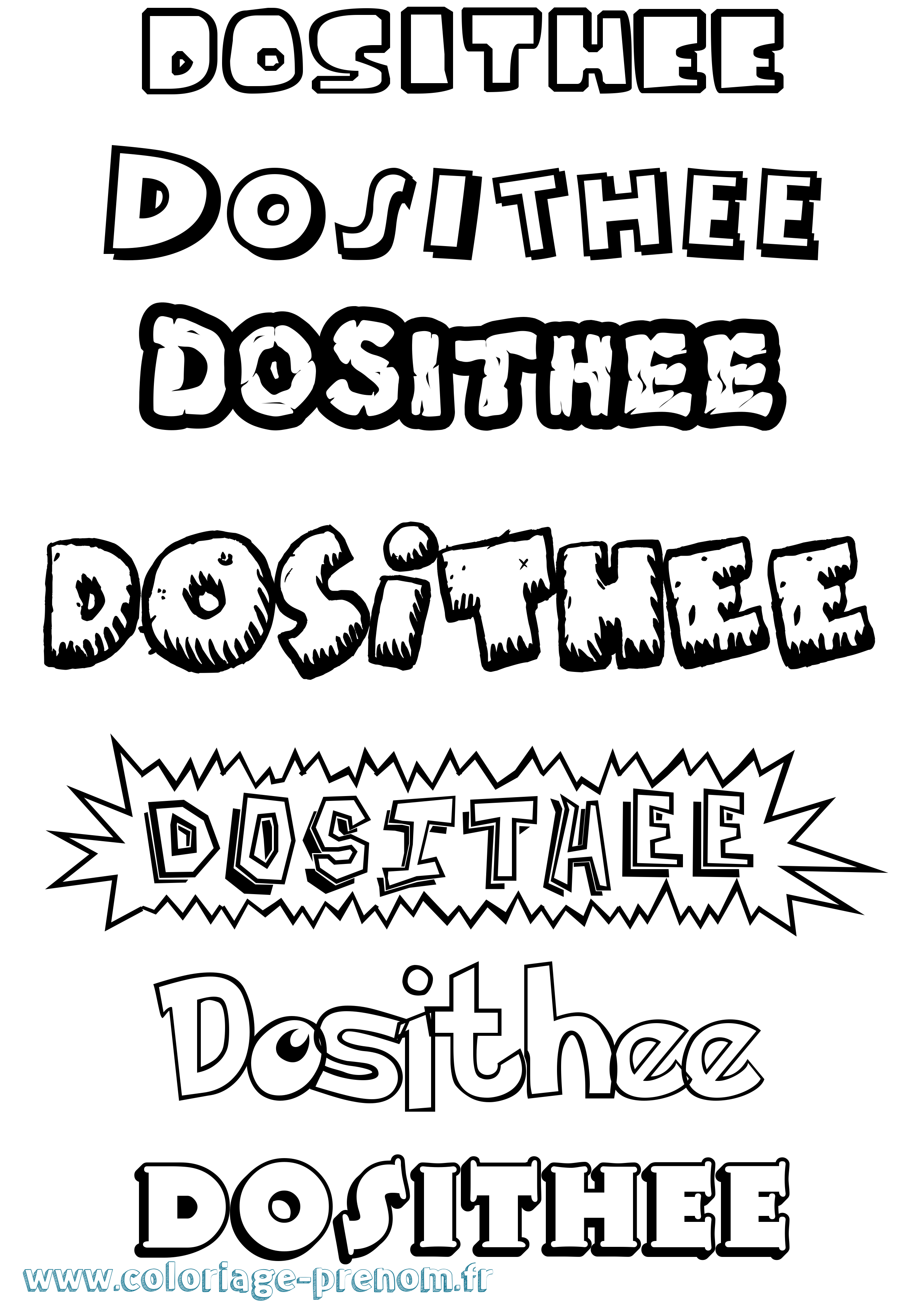 Coloriage Dosithee Dessin Animé Coloriage prénom Dosithee Dessin Animé