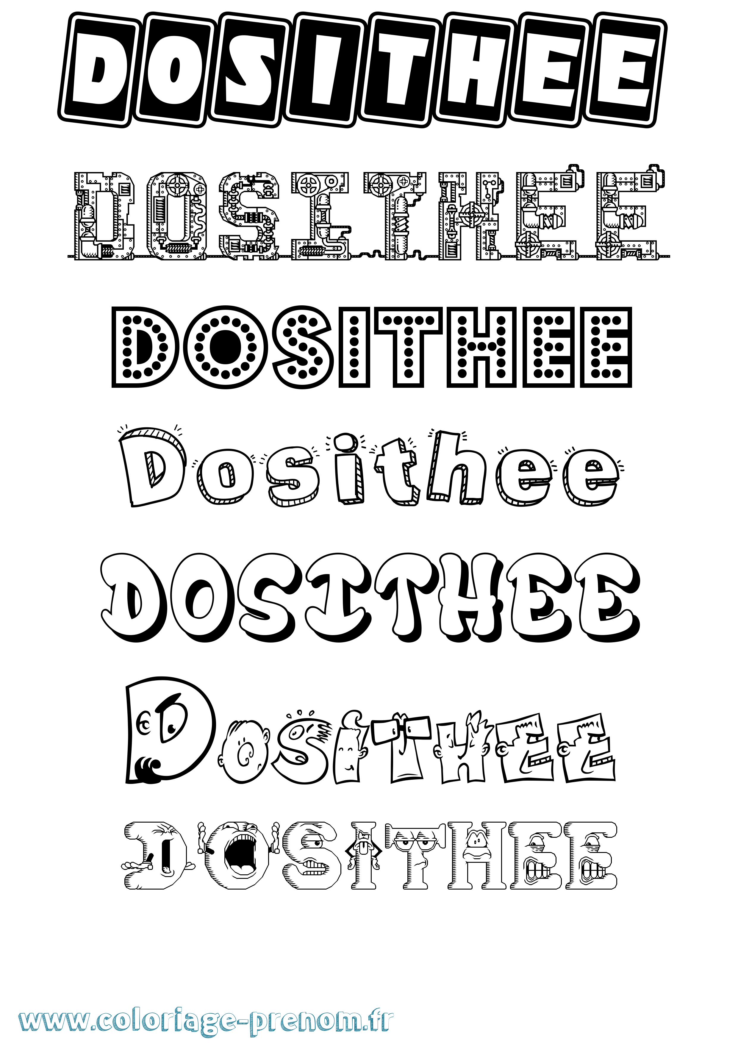 Coloriage Dosithee Fun Coloriage prénom Dosithee Fun