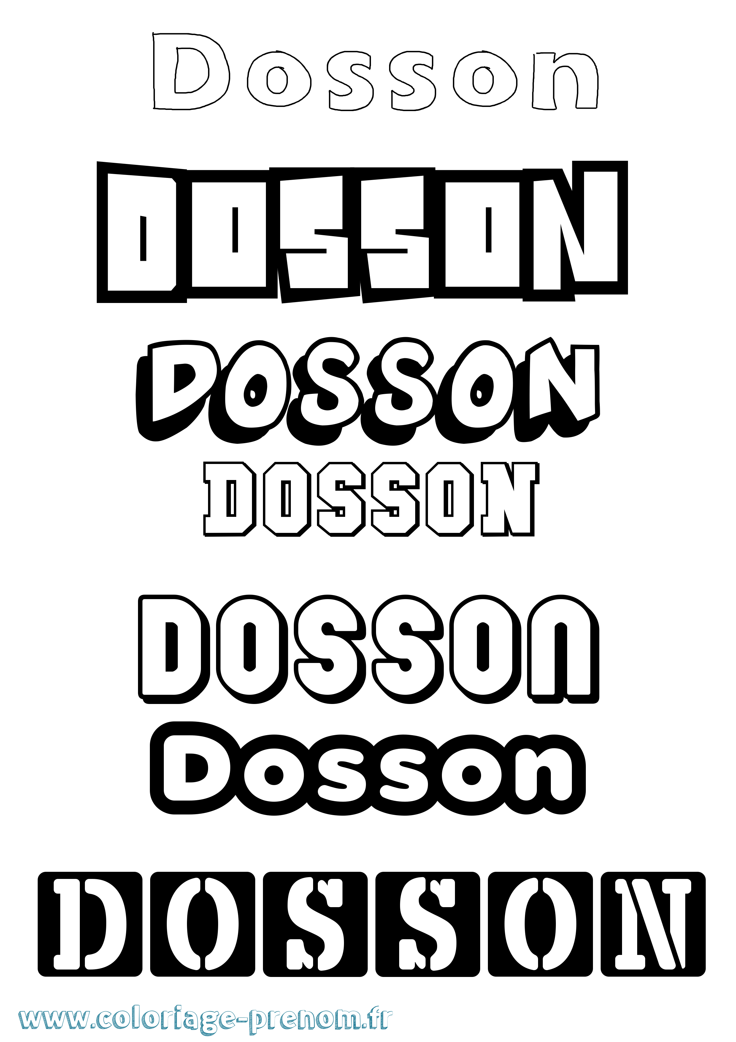 Coloriage Dosson Simple Coloriage prénom Dosson Simple