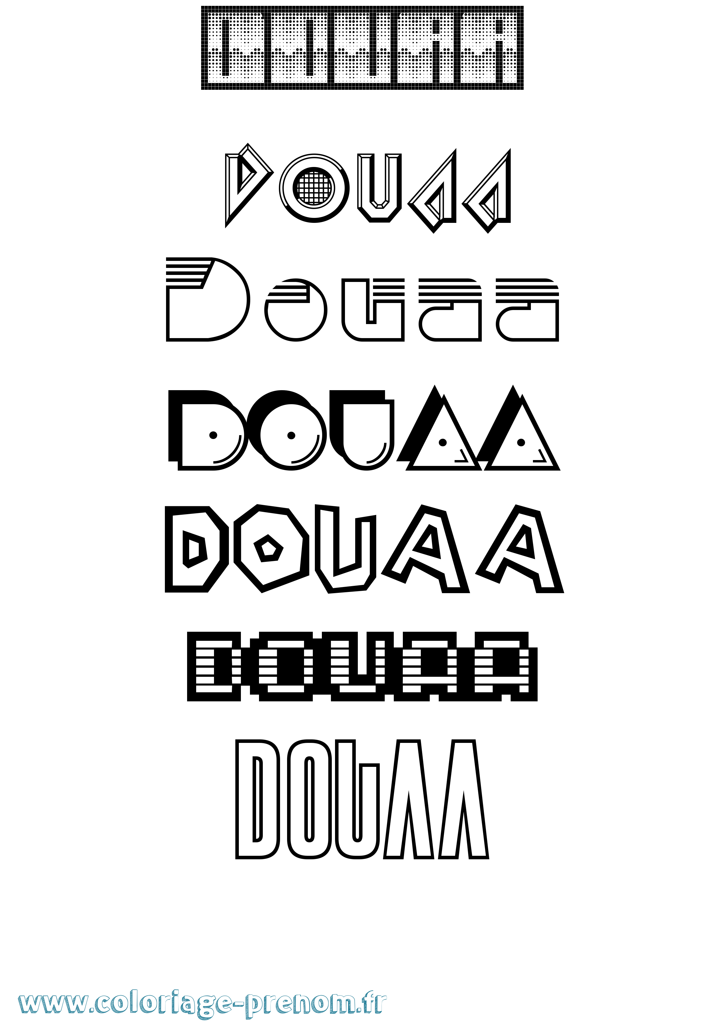 Coloriage Douaa Jeux Vidéos Coloriage prénom Douaa Jeux Vidéos
