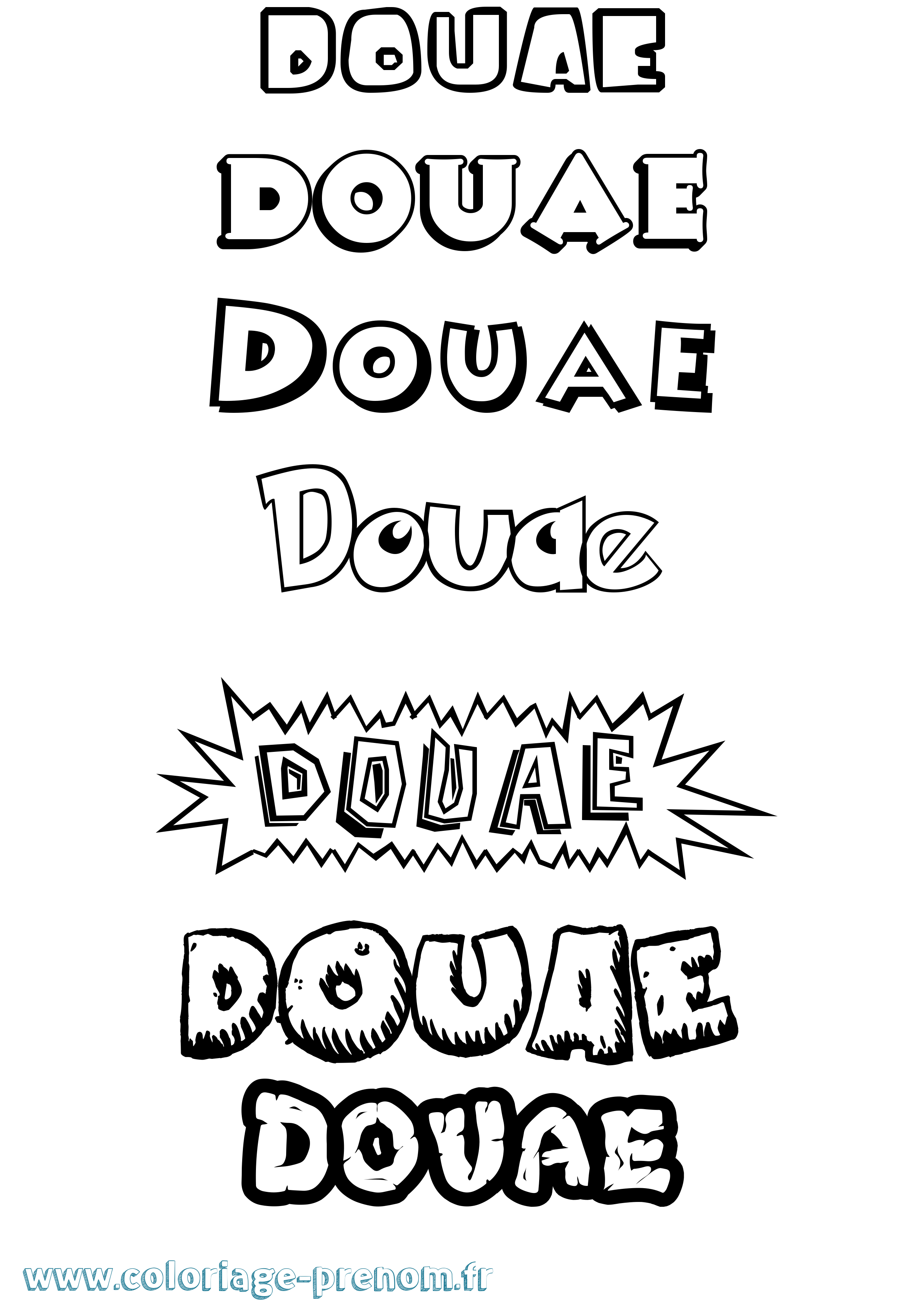 Coloriage Douae Dessin Animé Coloriage prénom Douae Dessin Animé