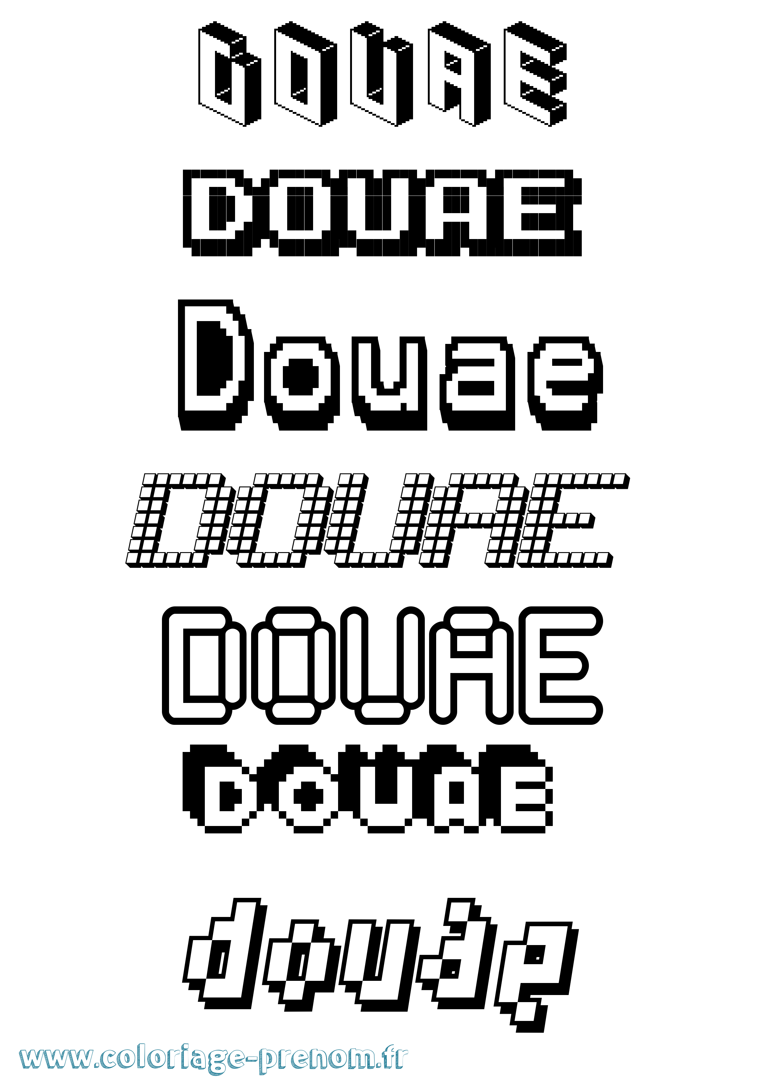 Coloriage Douae Pixel Coloriage prénom Douae Pixel