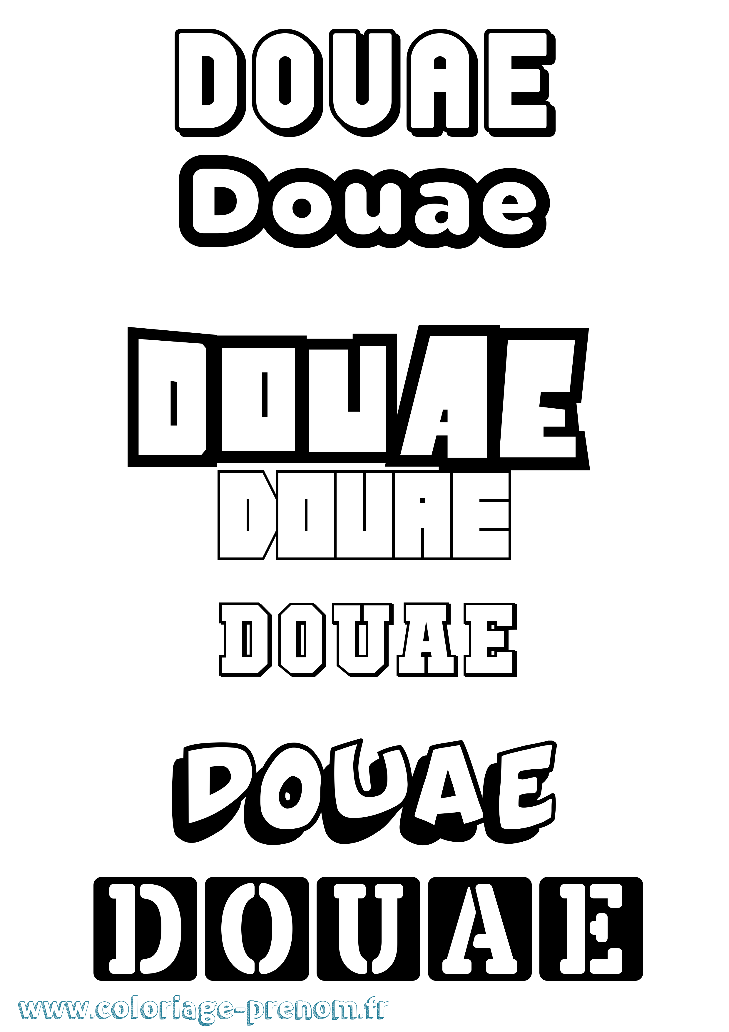 Coloriage Douae Simple Coloriage prénom Douae Simple