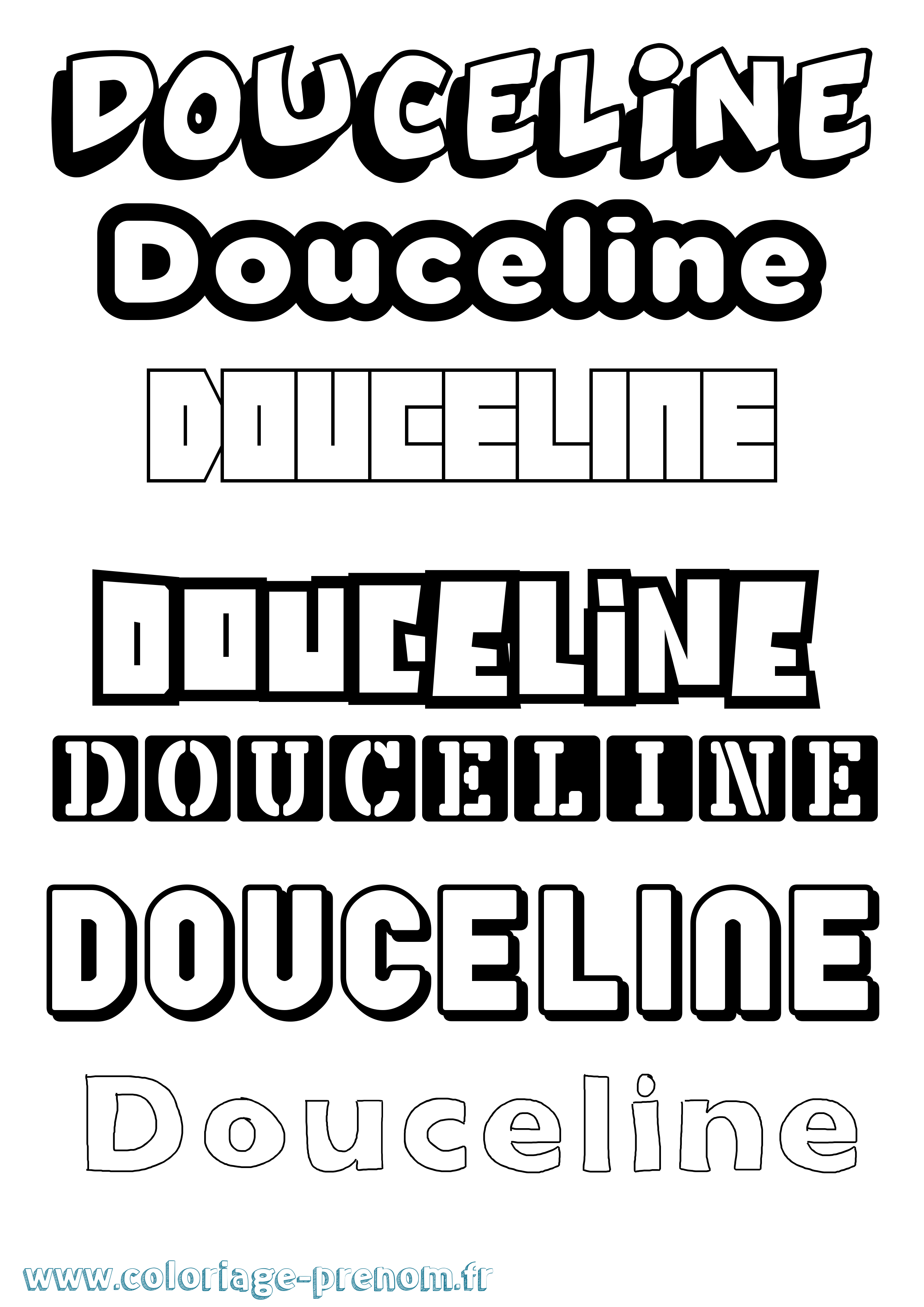 Coloriage Douceline Simple Coloriage prénom Douceline Simple