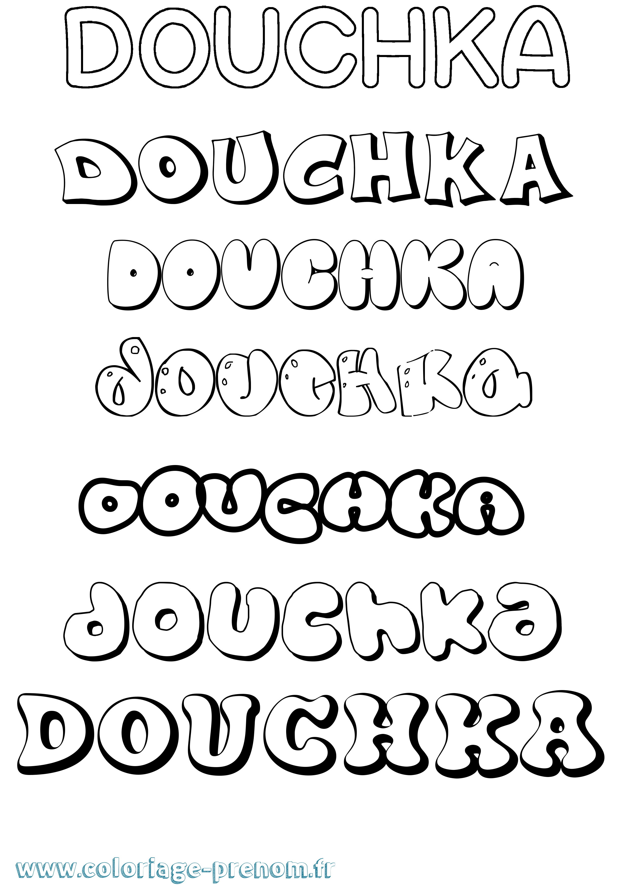 Coloriage Douchka Bubble Coloriage prénom Douchka Bubble