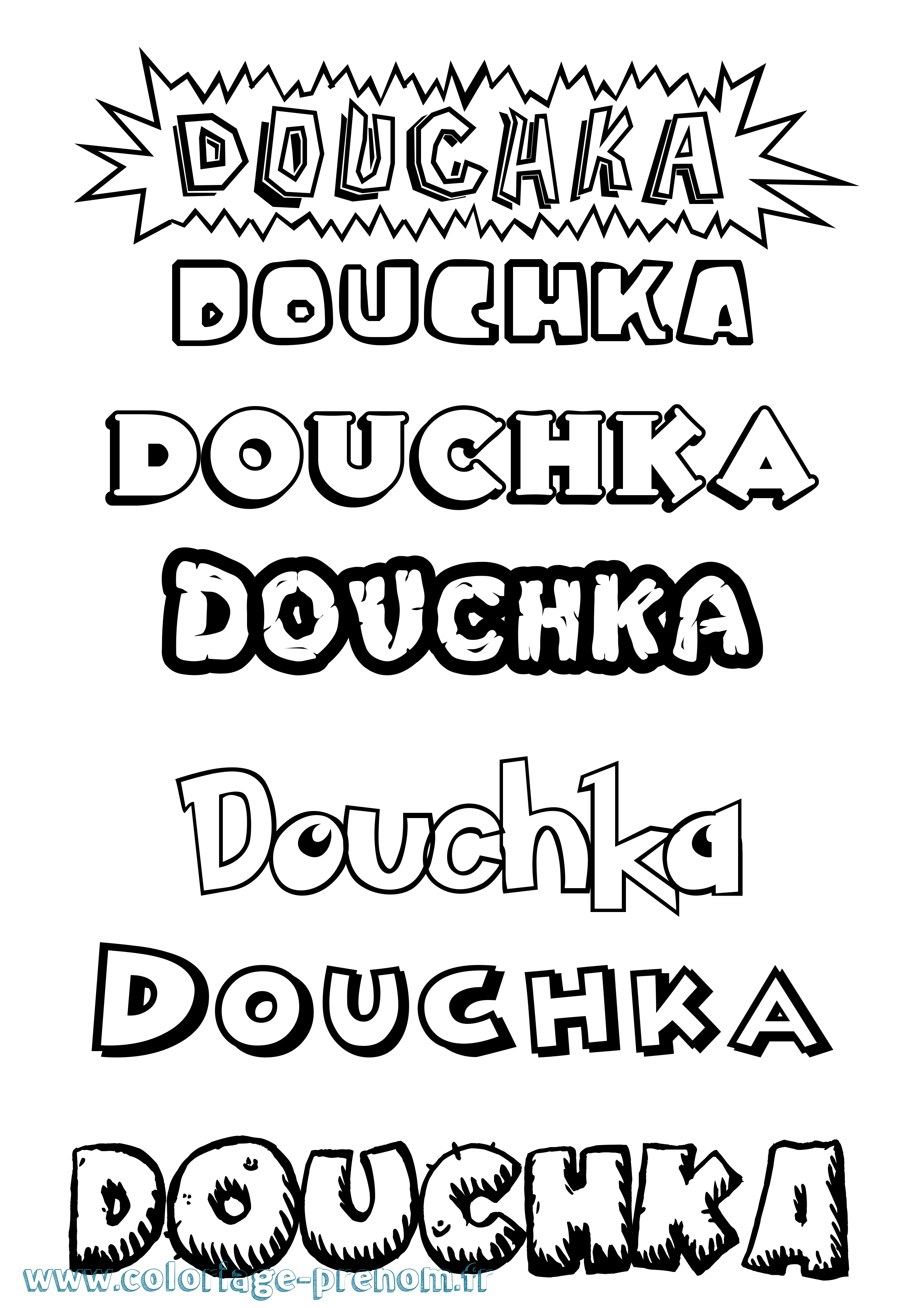 Coloriage Douchka Dessin Animé Coloriage prénom Douchka Dessin Animé