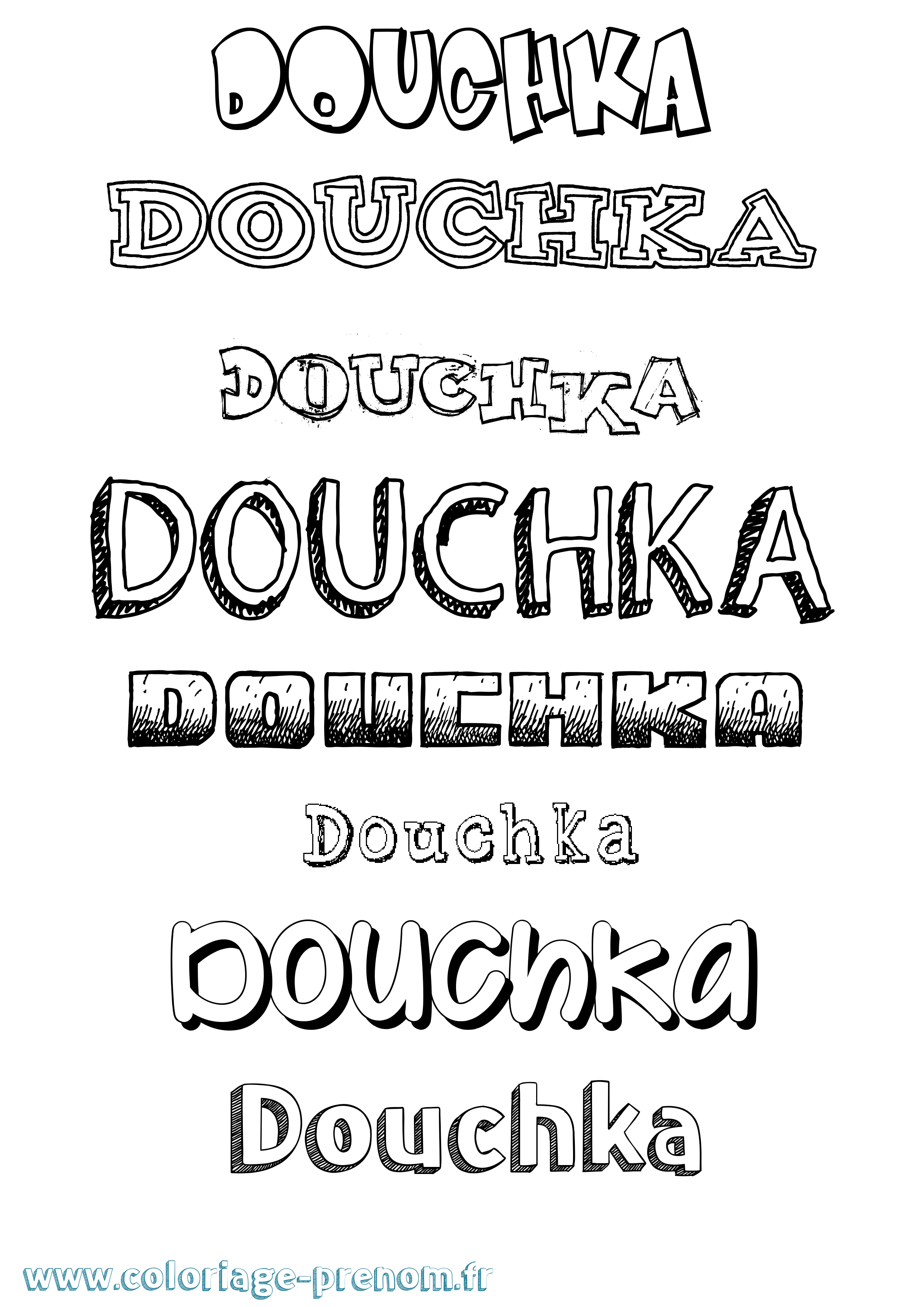 Coloriage Douchka Dessiné Coloriage prénom Douchka Dessiné