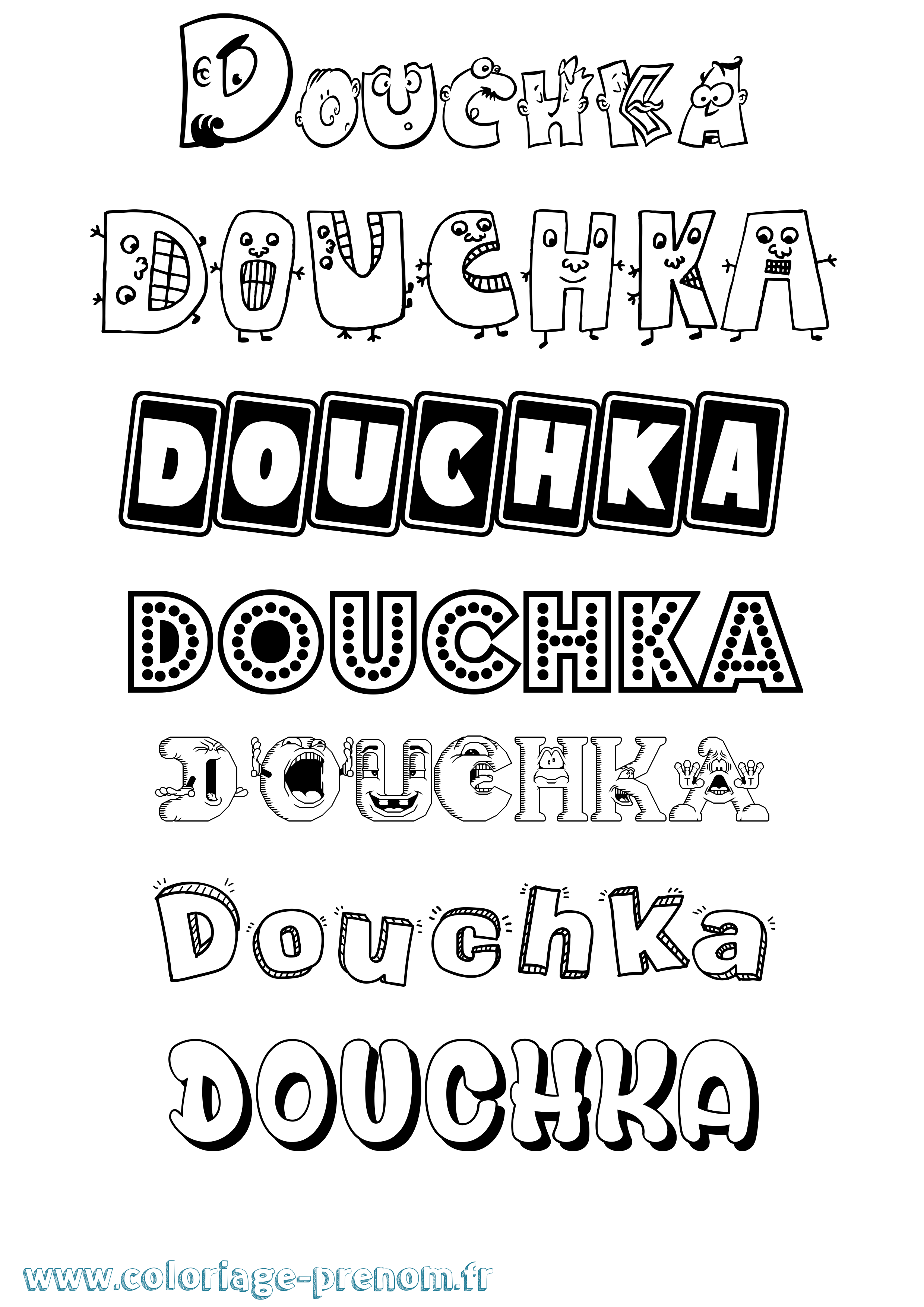 Coloriage Douchka Fun Coloriage prénom Douchka Fun