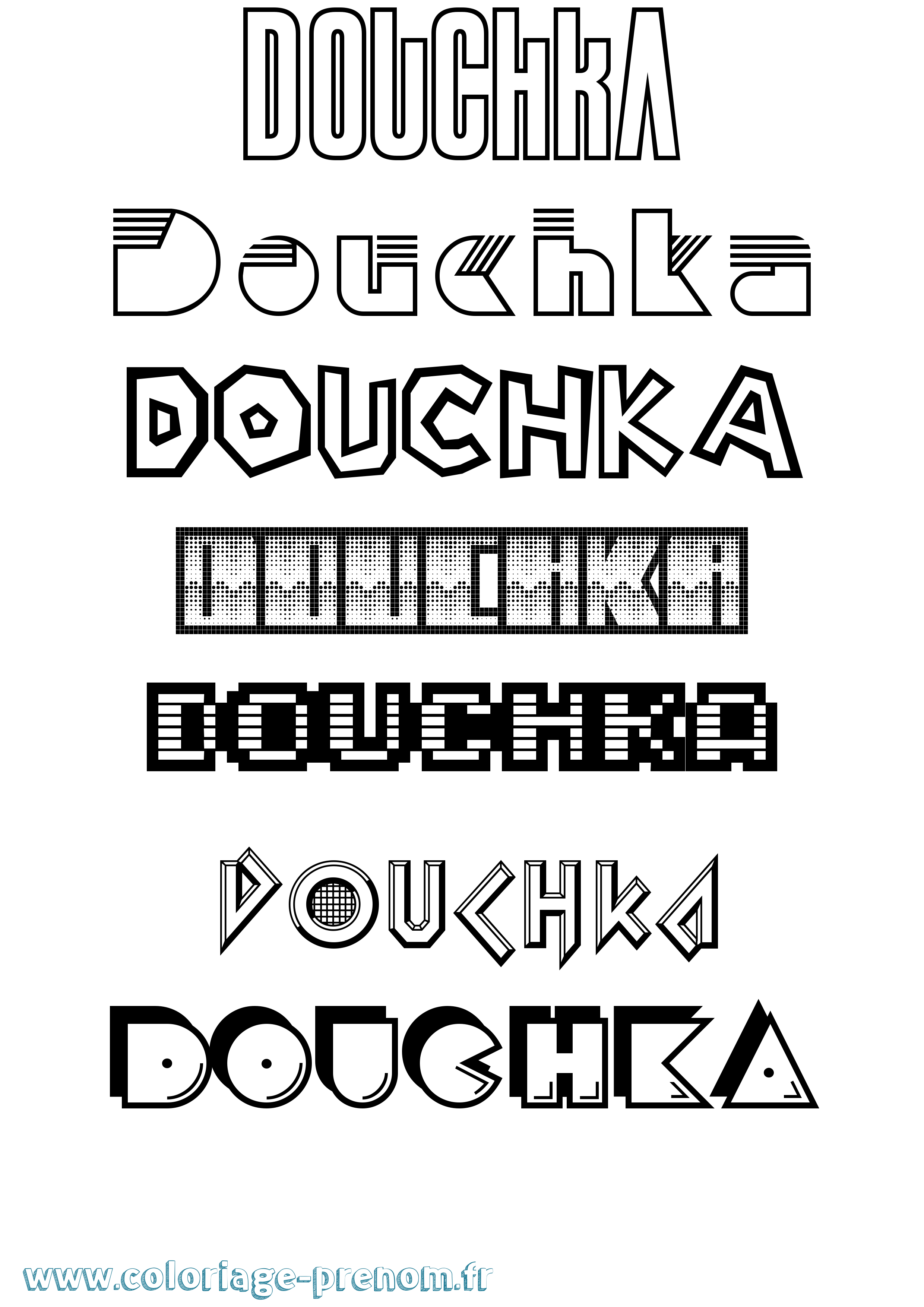Coloriage Douchka Jeux Vidéos Coloriage prénom Douchka Jeux Vidéos