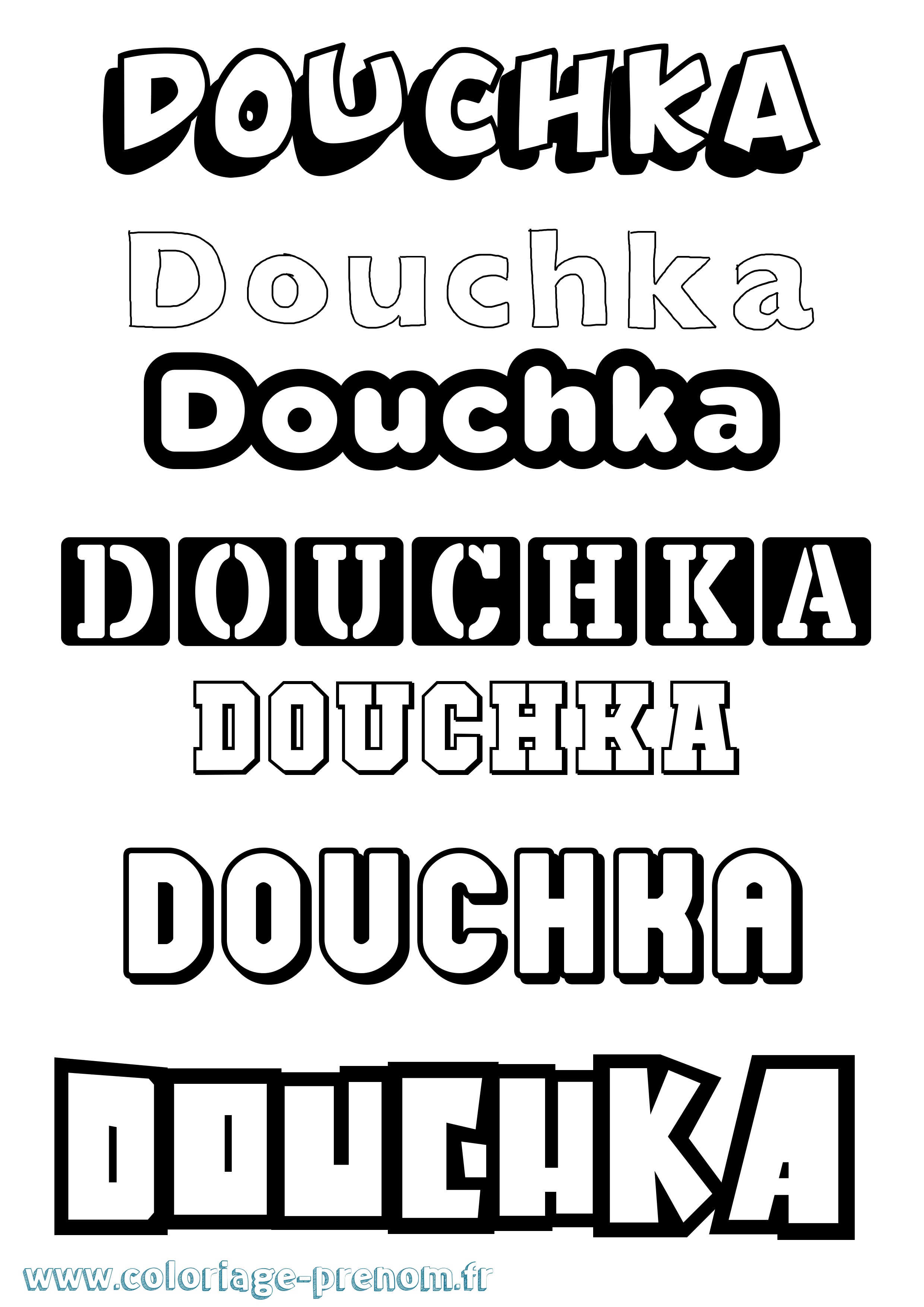 Coloriage Douchka Simple Coloriage prénom Douchka Simple