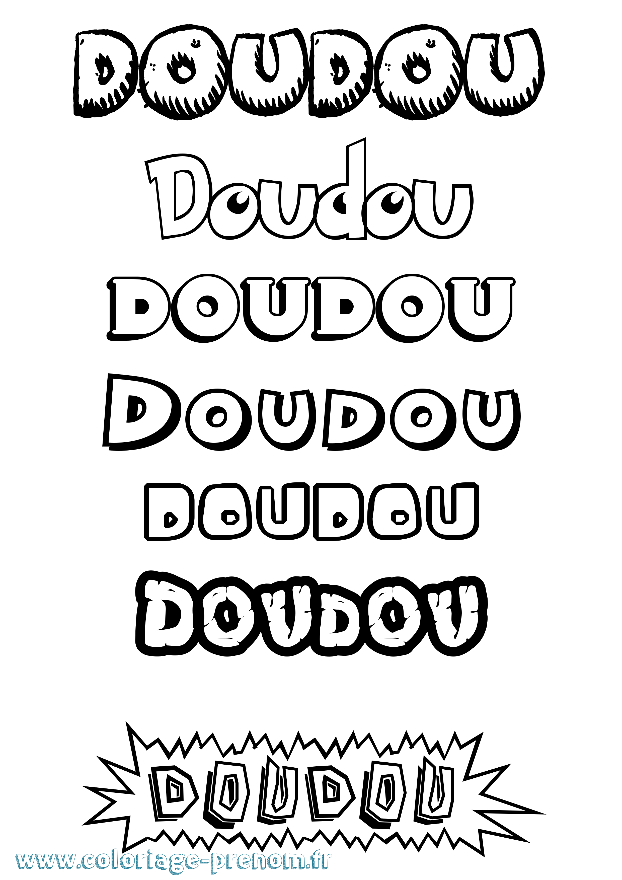 Coloriage Doudou Dessin Animé Coloriage prénom Doudou Dessin Animé