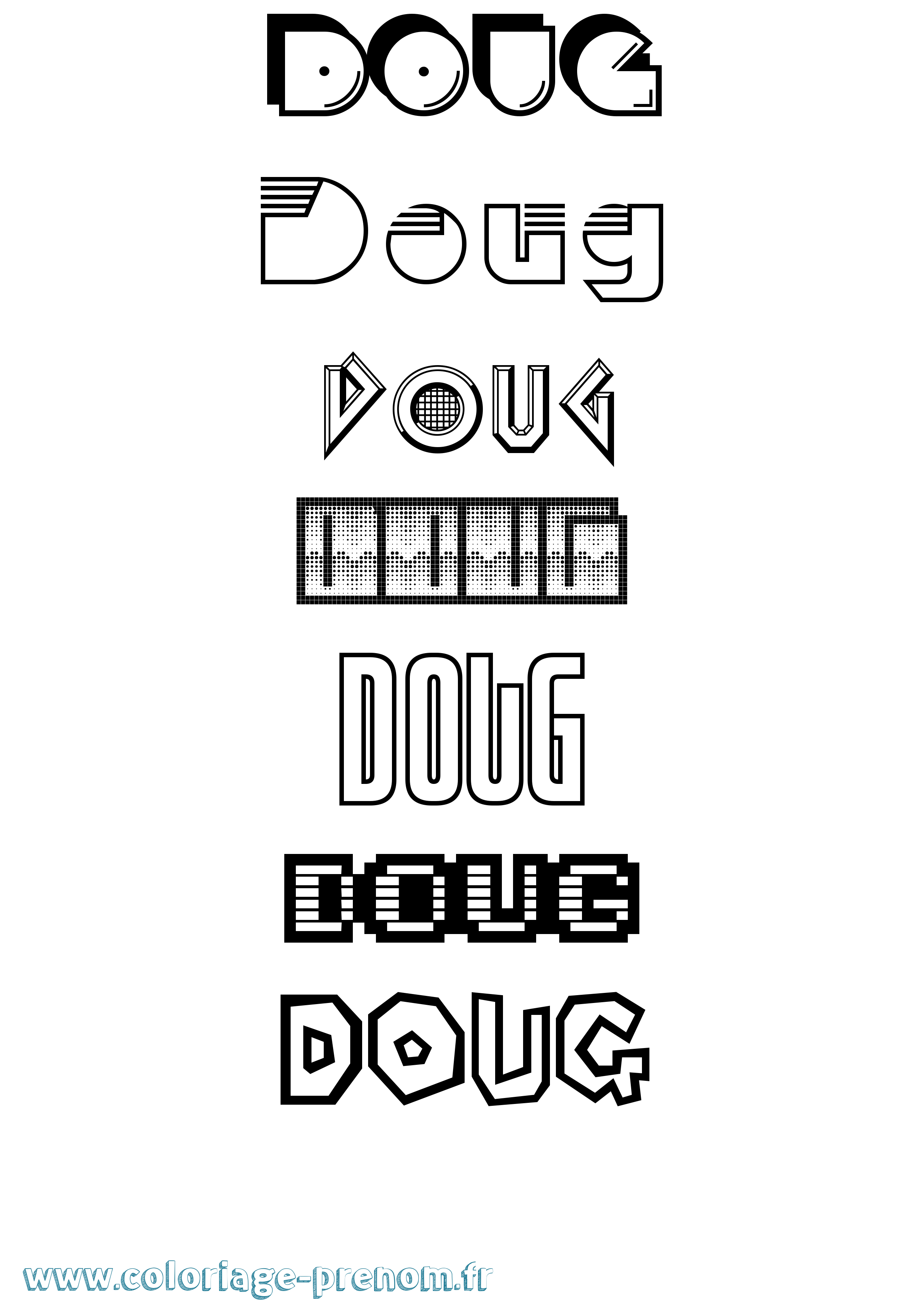 Coloriage Doug Jeux Vidéos Coloriage prénom Doug Jeux Vidéos