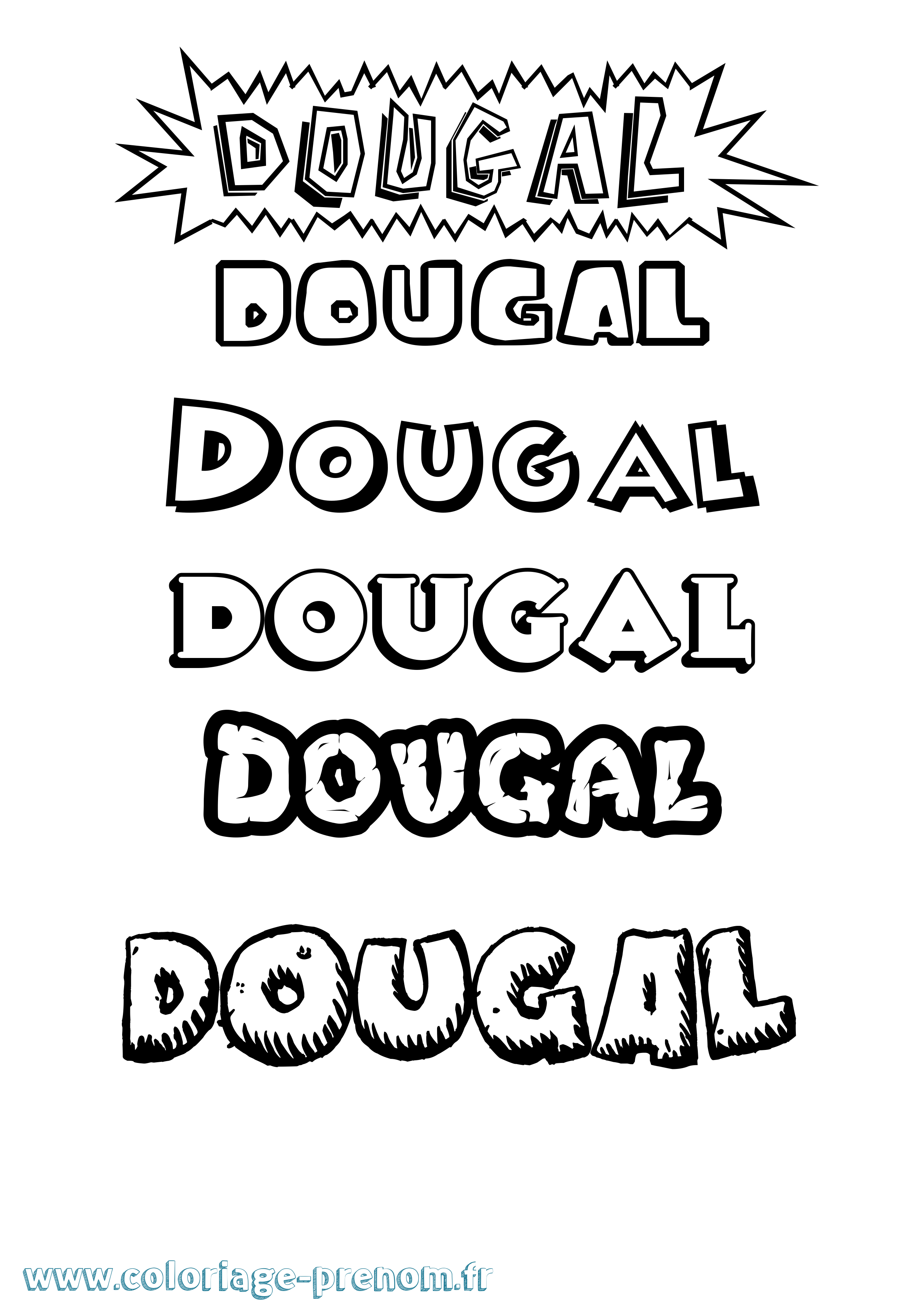 Coloriage Dougal Dessin Animé Coloriage prénom Dougal Dessin Animé