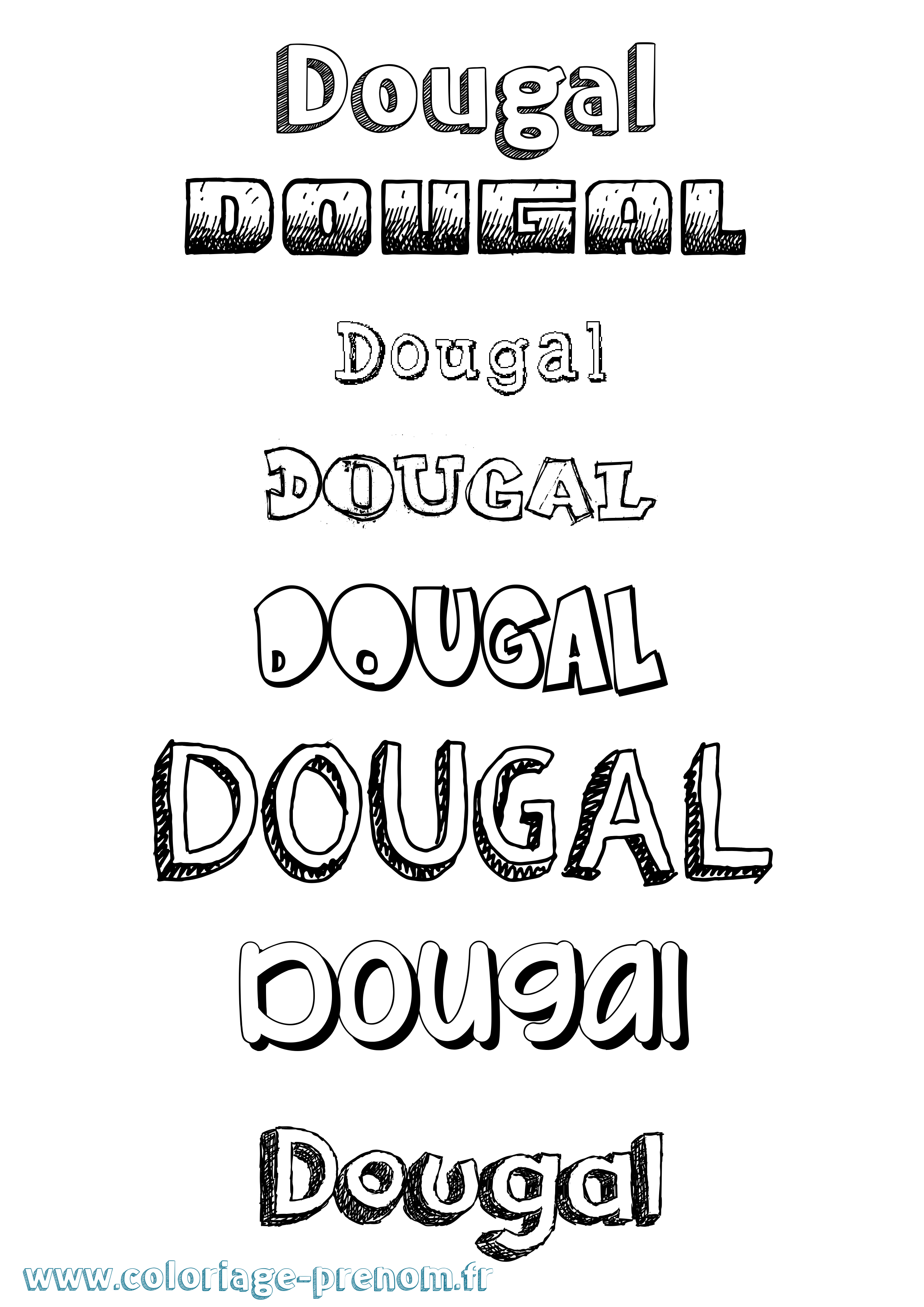 Coloriage Dougal Dessiné Coloriage prénom Dougal Dessiné