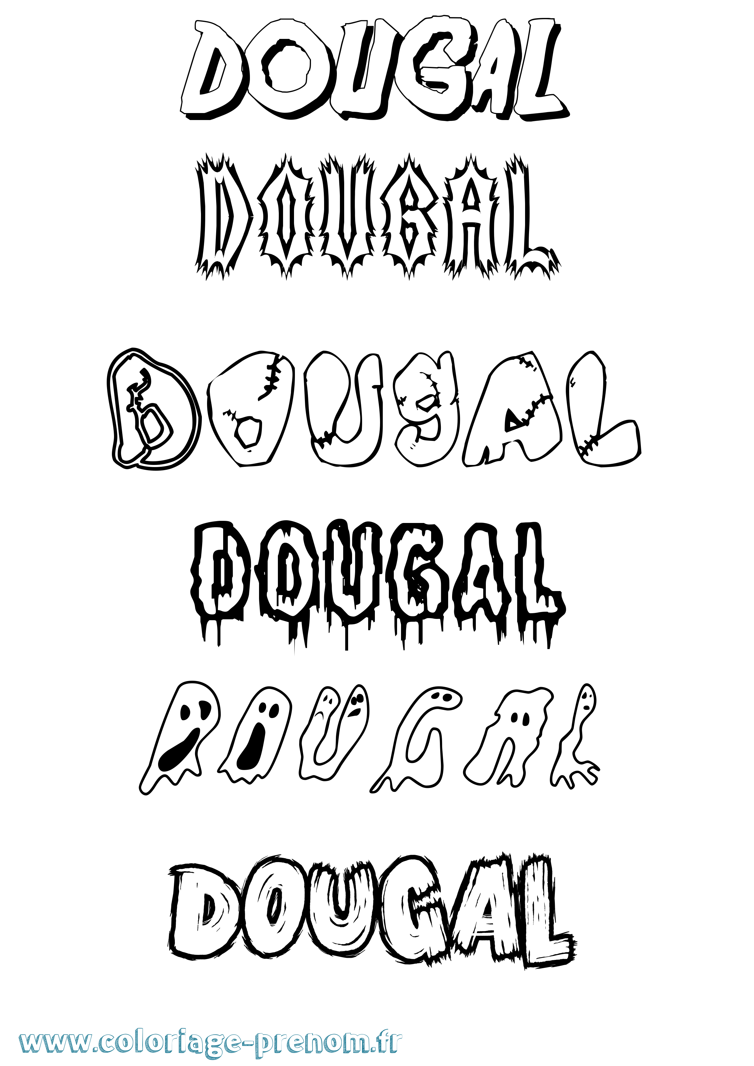Coloriage Dougal Frisson Coloriage prénom Dougal Frisson