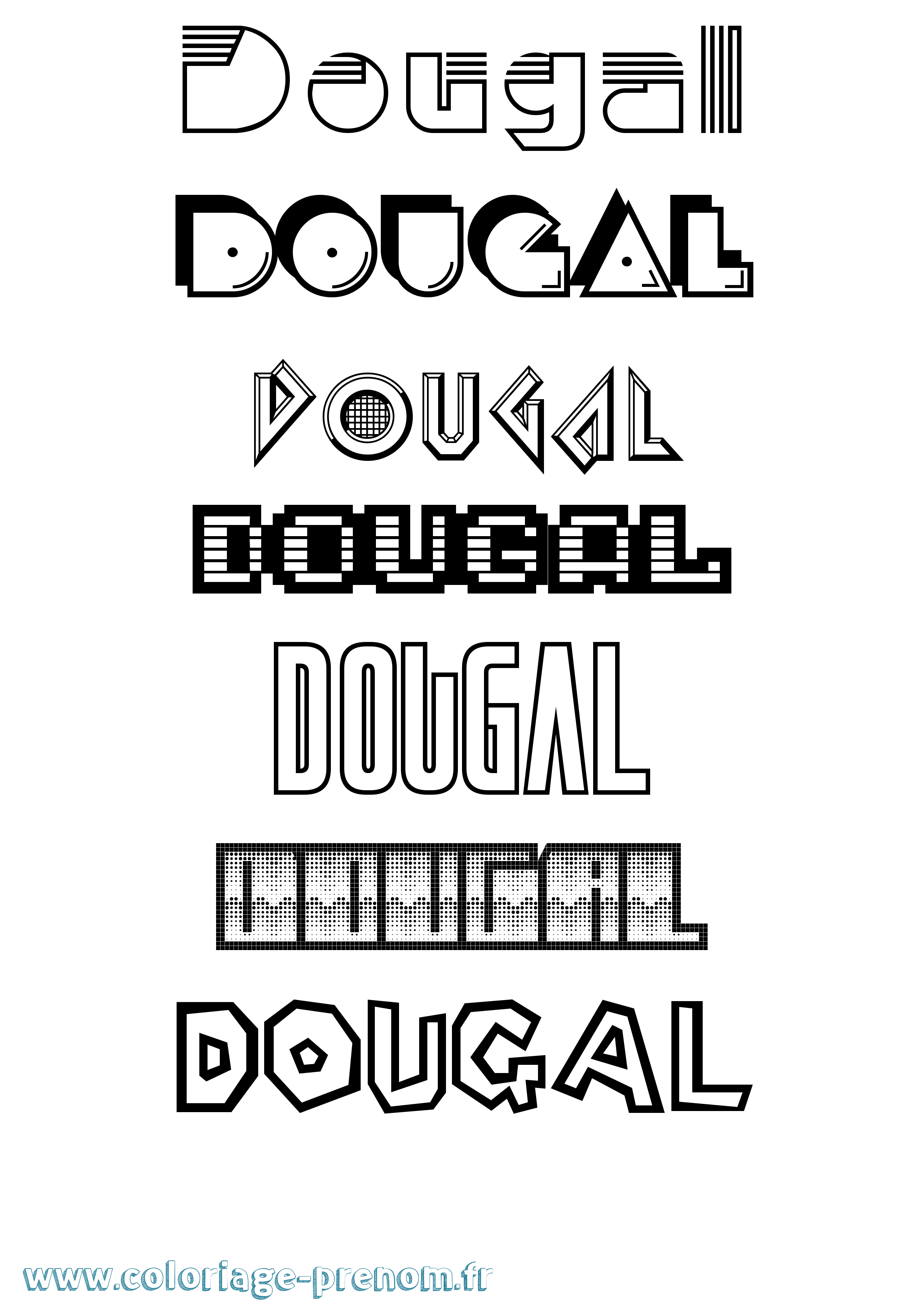 Coloriage Dougal Jeux Vidéos Coloriage prénom Dougal Jeux Vidéos