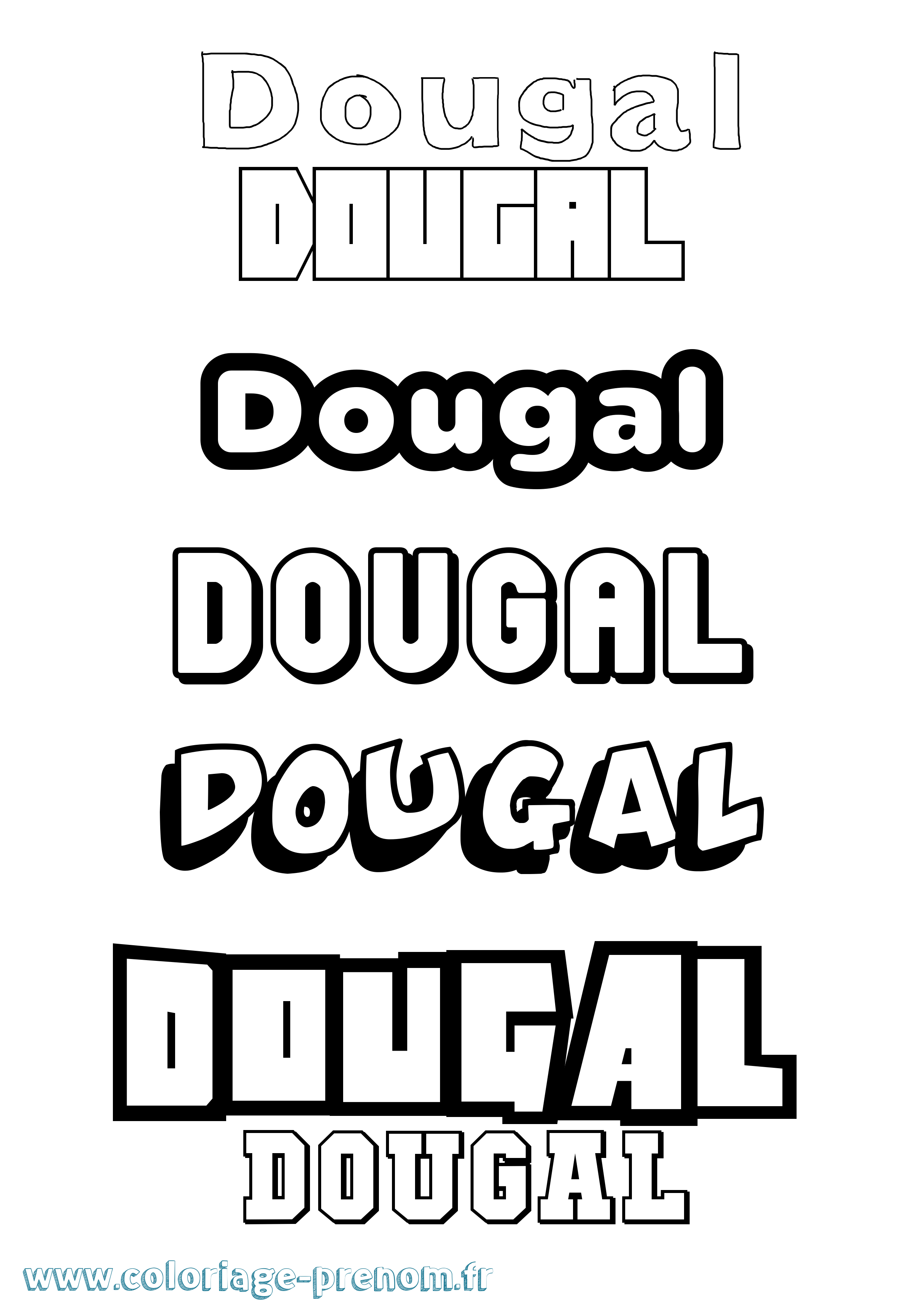 Coloriage Dougal Simple Coloriage prénom Dougal Simple