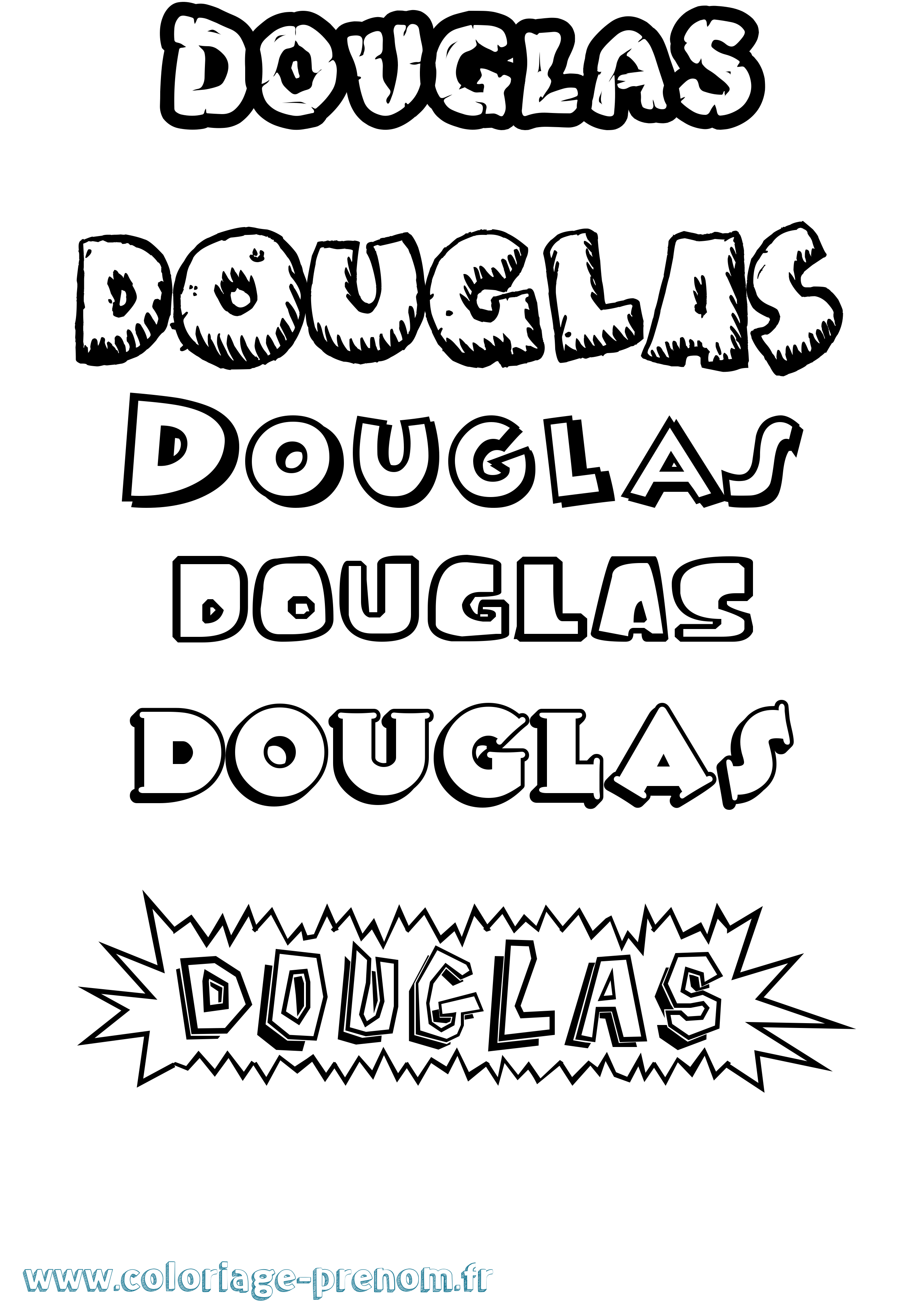 Coloriage Douglas Dessin Animé Coloriage prénom Douglas Dessin Animé