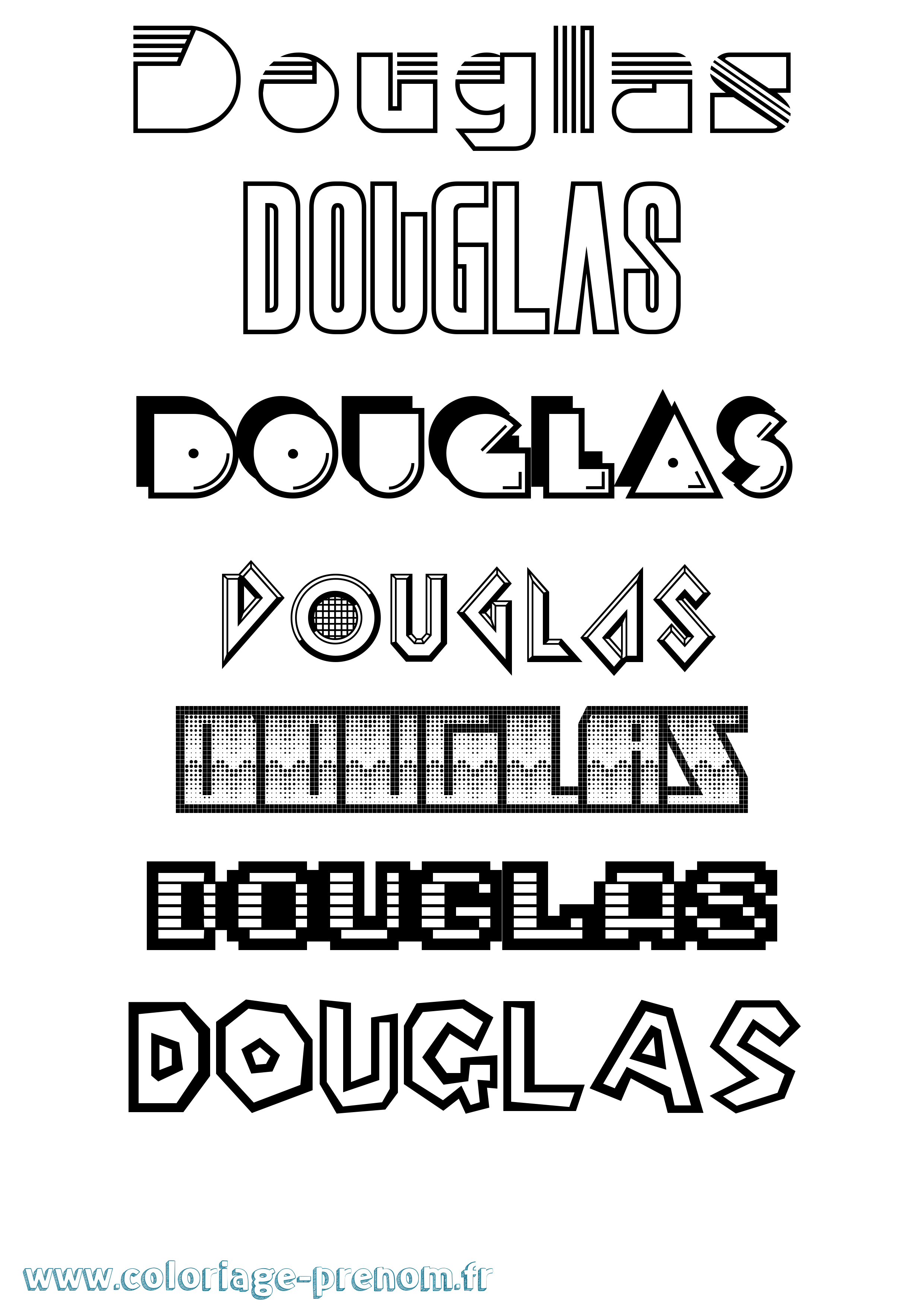 Coloriage Douglas Jeux Vidéos Coloriage prénom Douglas Jeux Vidéos
