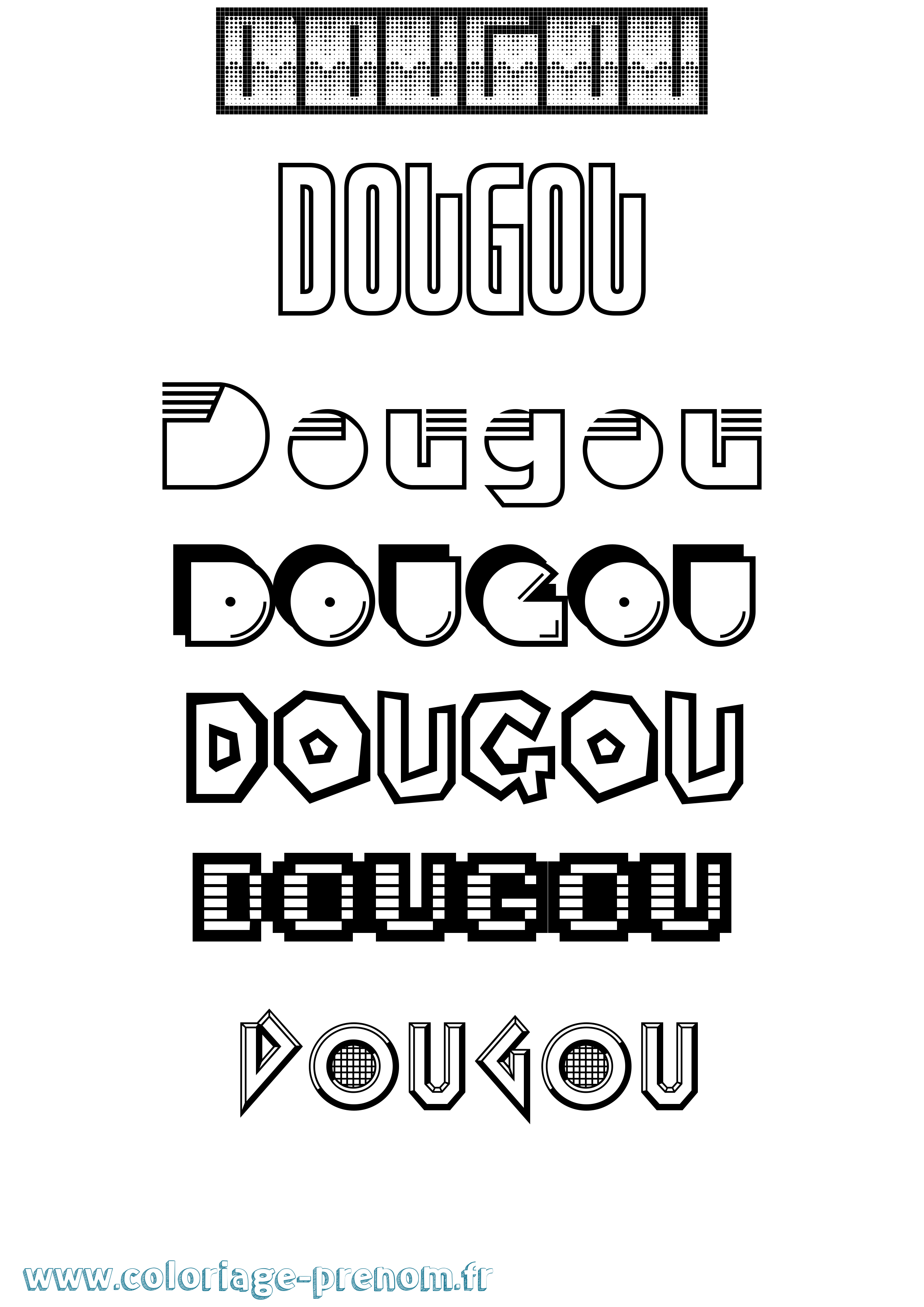 Coloriage Dougou Jeux Vidéos Coloriage prénom Dougou Jeux Vidéos