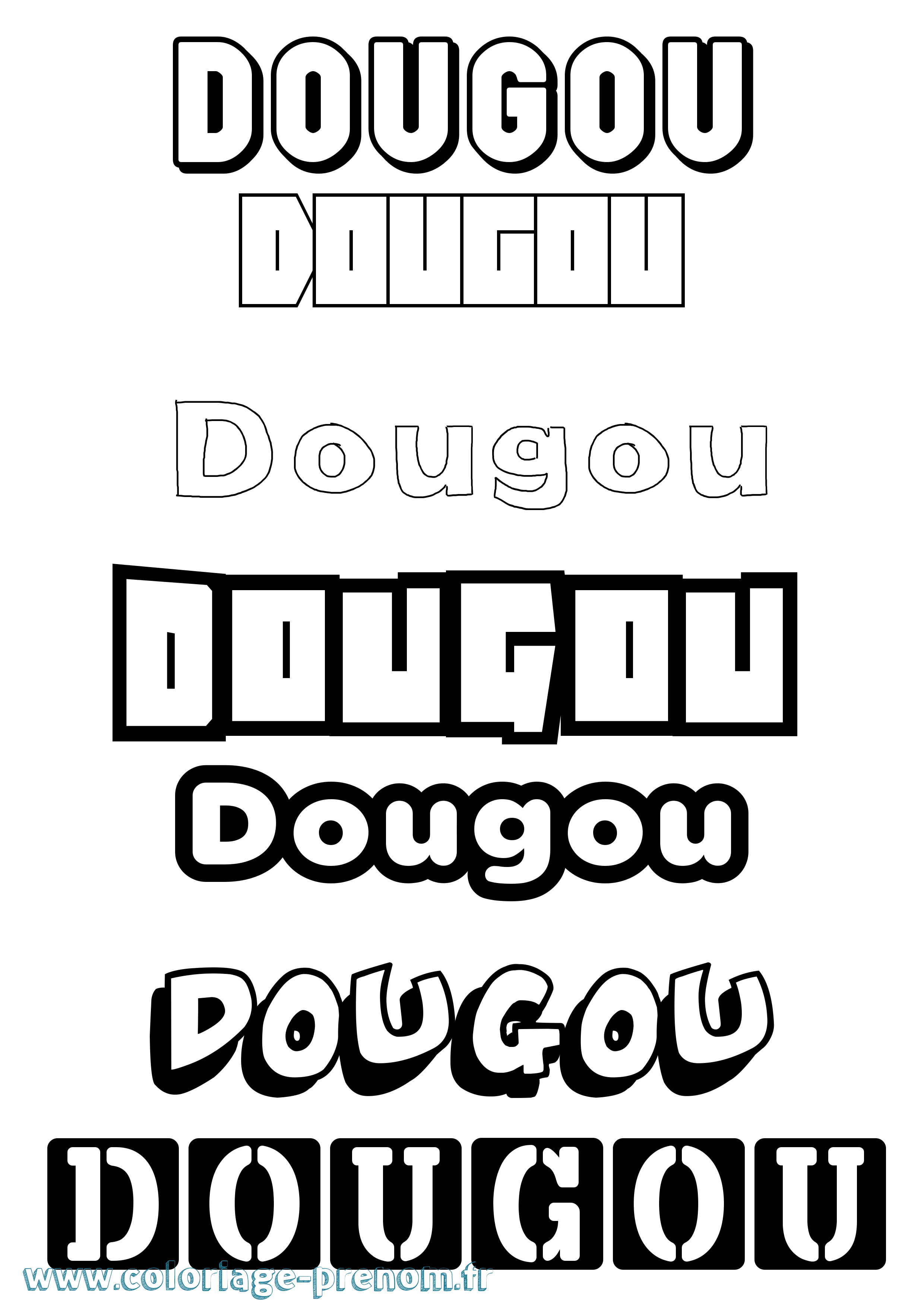 Coloriage Dougou Simple Coloriage prénom Dougou Simple