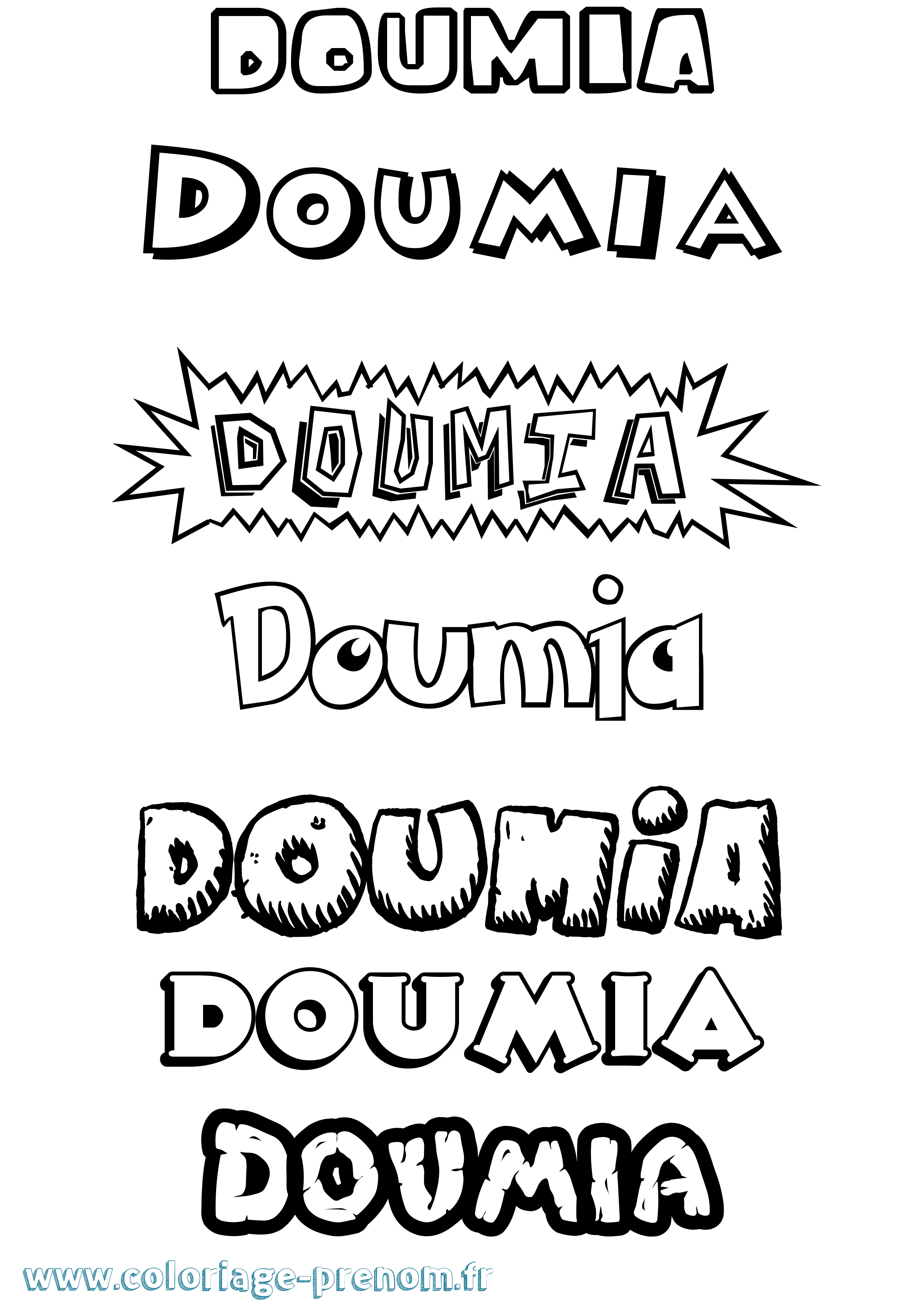 Coloriage Doumia Dessin Animé Coloriage prénom Doumia Dessin Animé