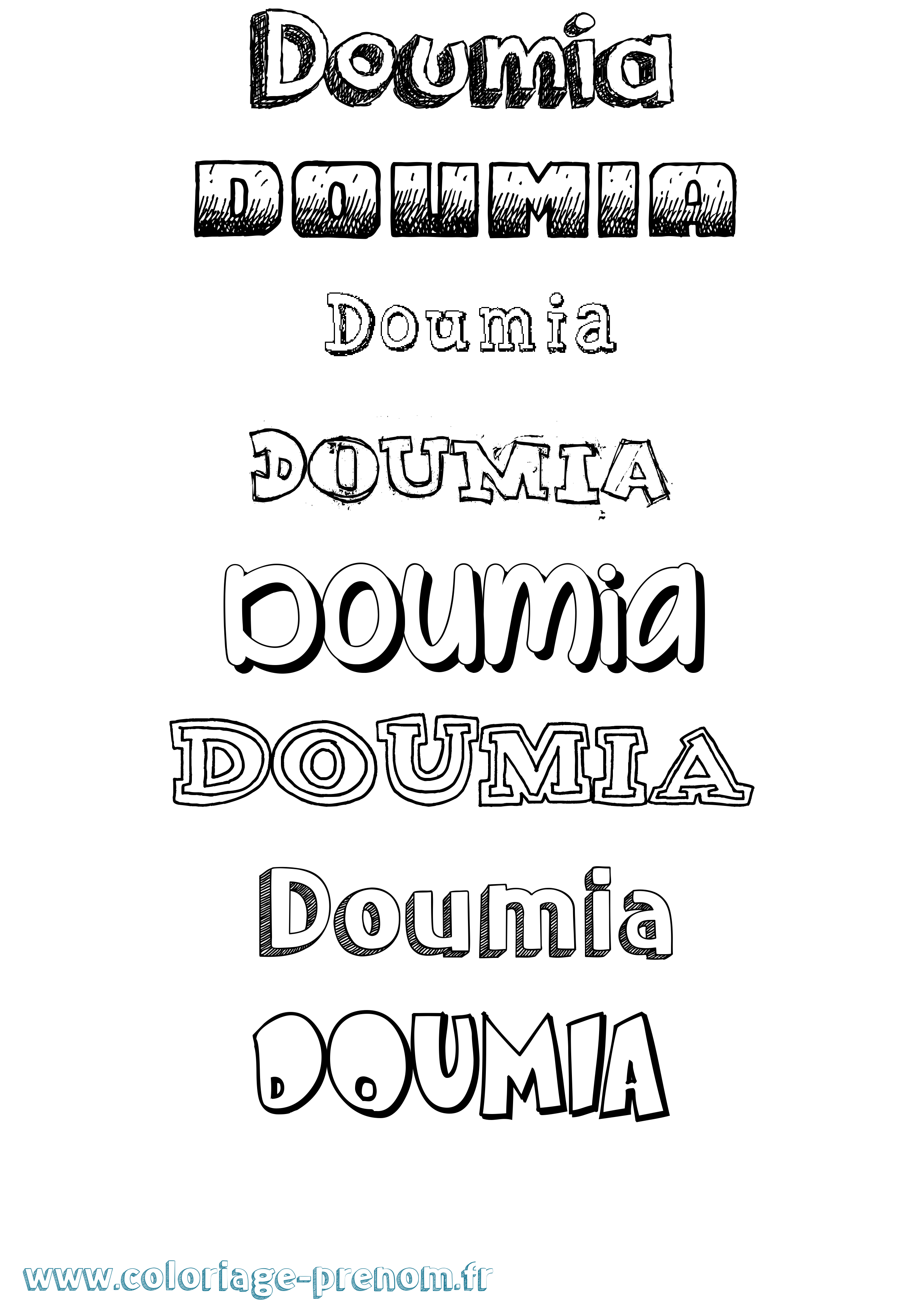Coloriage Doumia Dessiné Coloriage prénom Doumia Dessiné