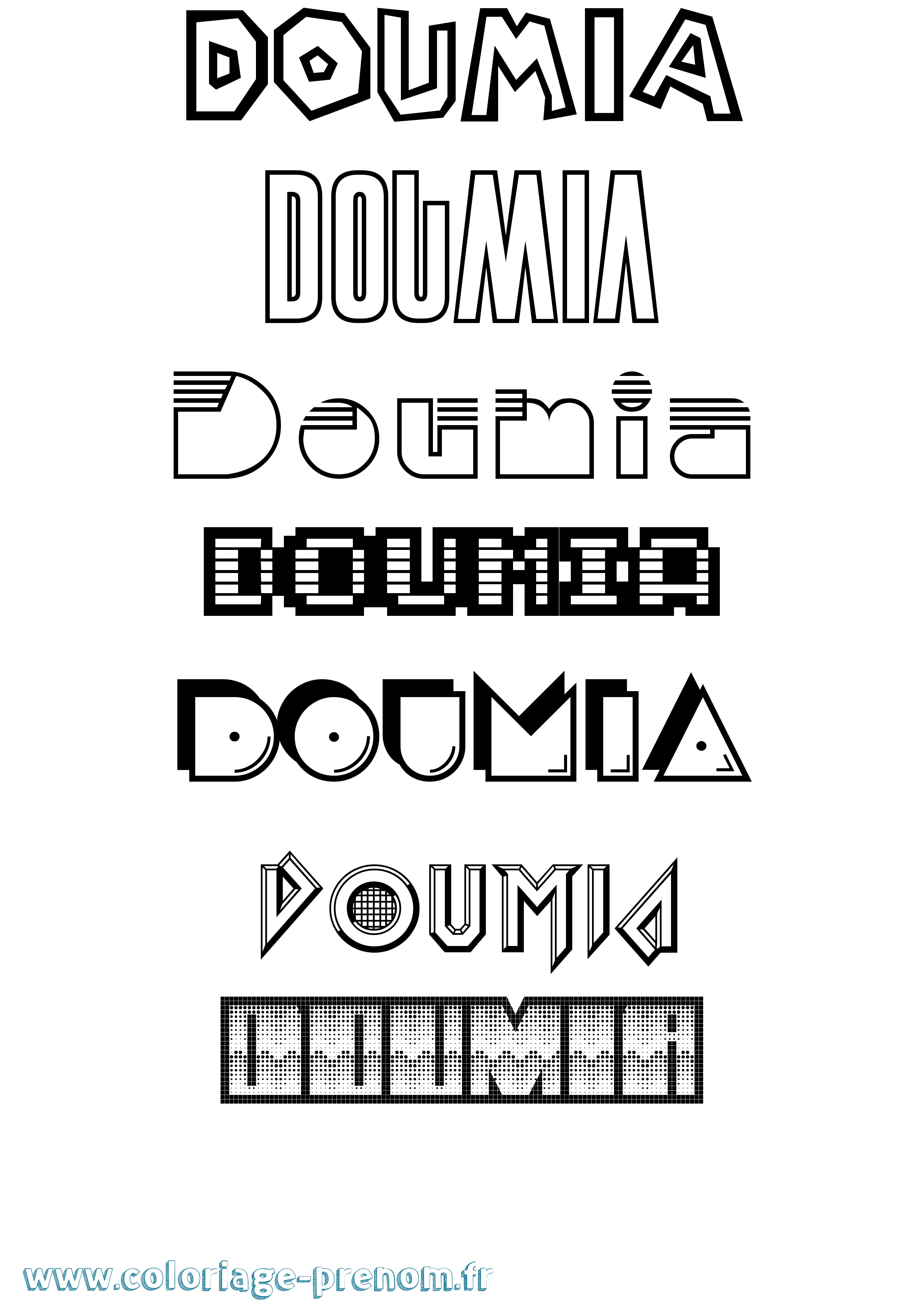 Coloriage Doumia Jeux Vidéos Coloriage prénom Doumia Jeux Vidéos