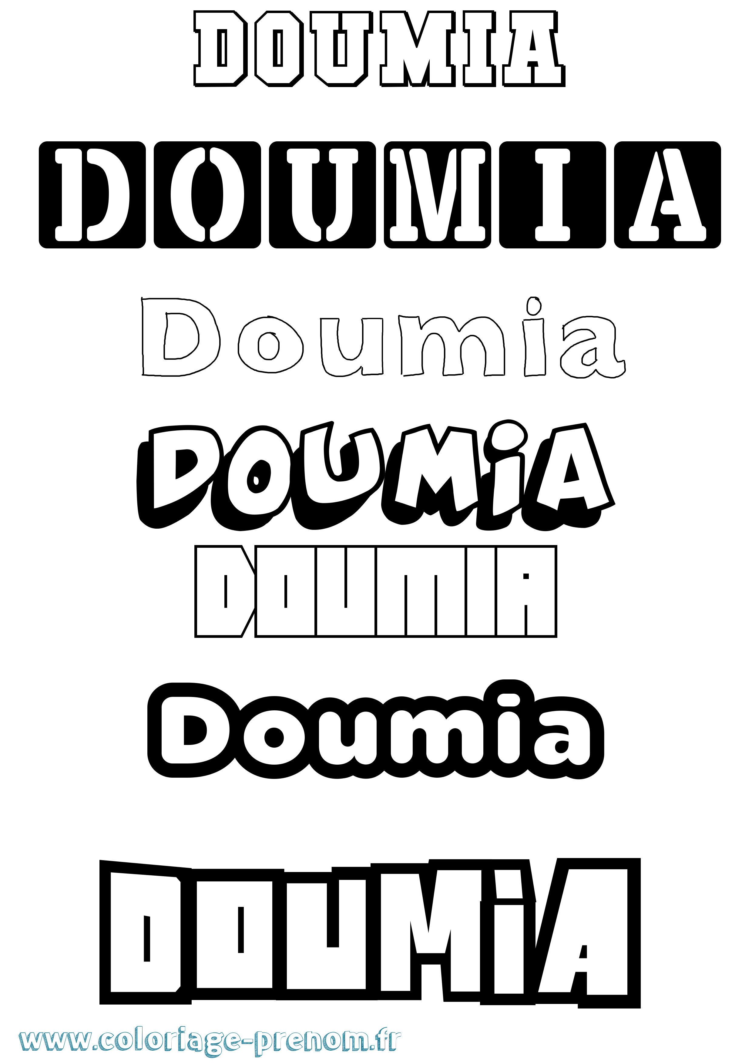 Coloriage Doumia Simple Coloriage prénom Doumia Simple
