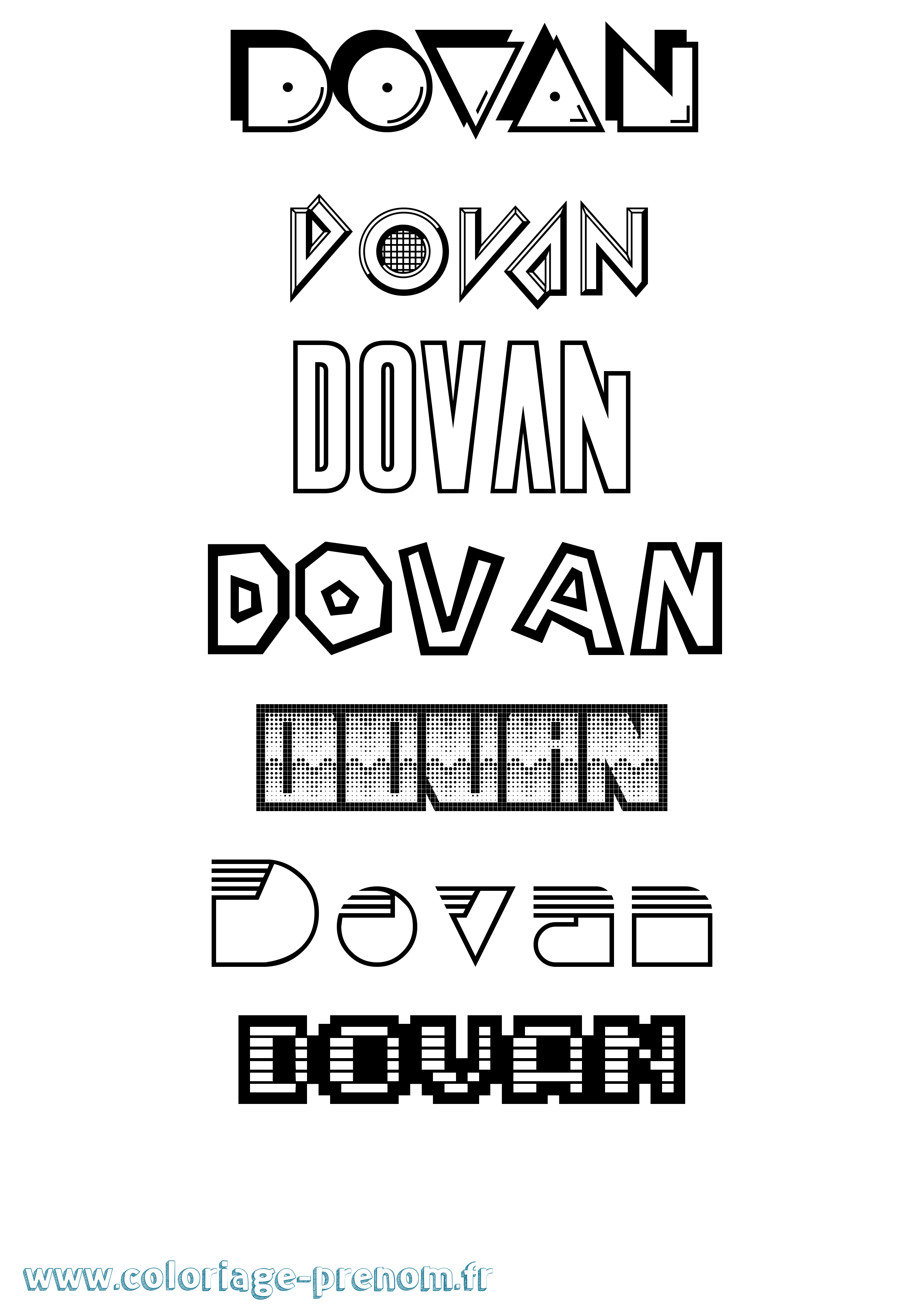 Coloriage Dovan Jeux Vidéos Coloriage prénom Dovan Jeux Vidéos