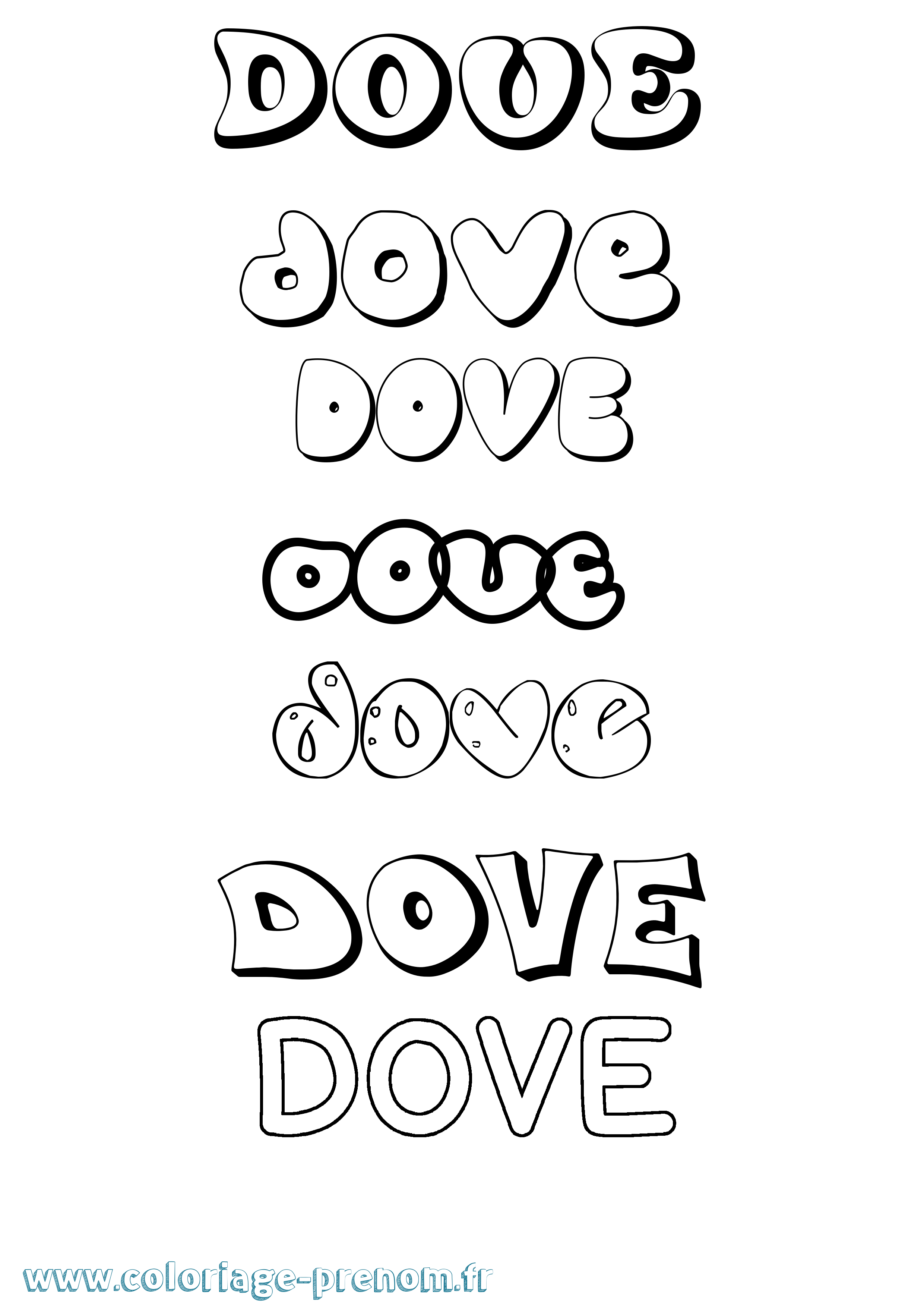 Coloriage Dove Bubble Coloriage prénom Dove Bubble