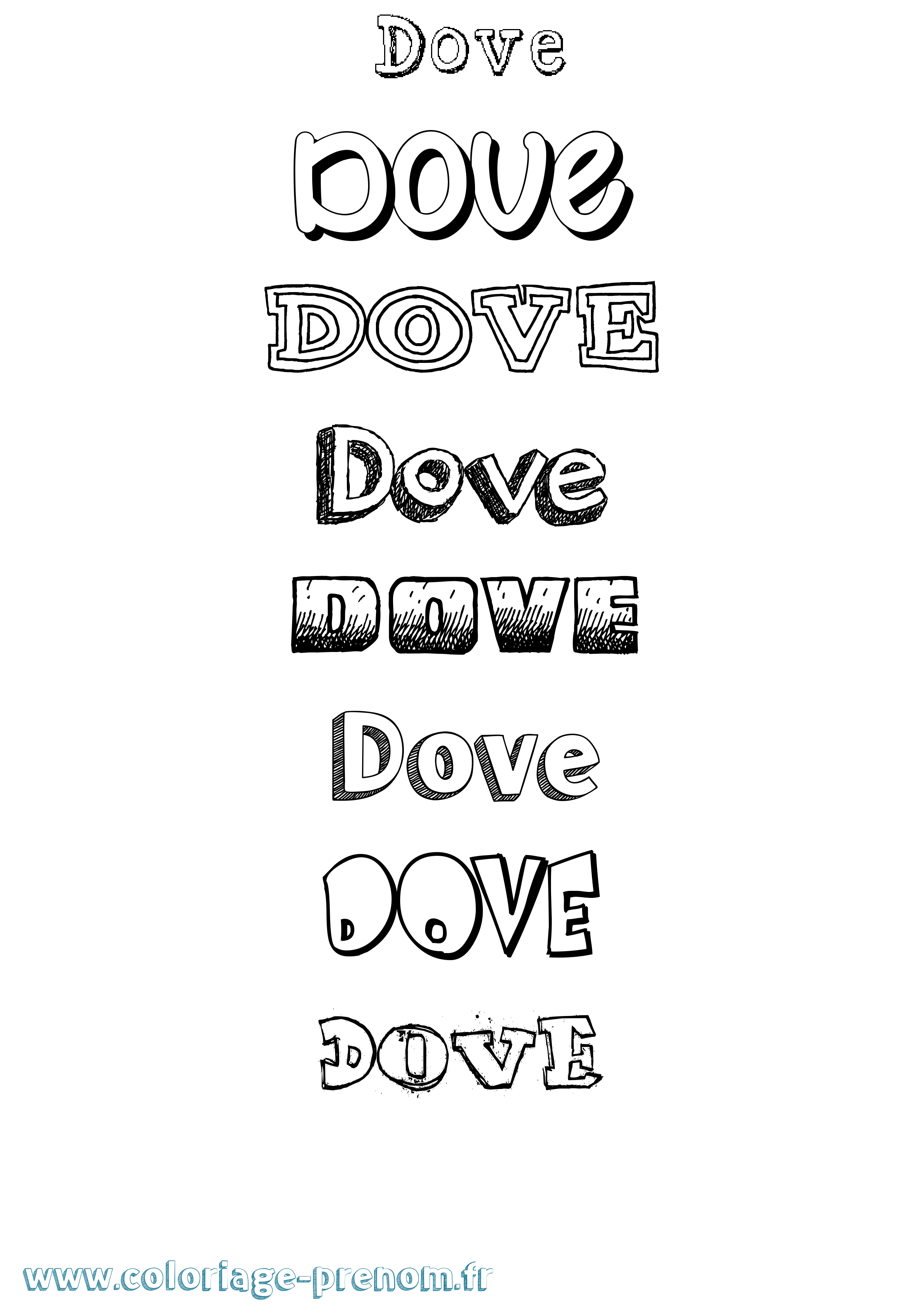 Coloriage Dove Dessiné Coloriage prénom Dove Dessiné