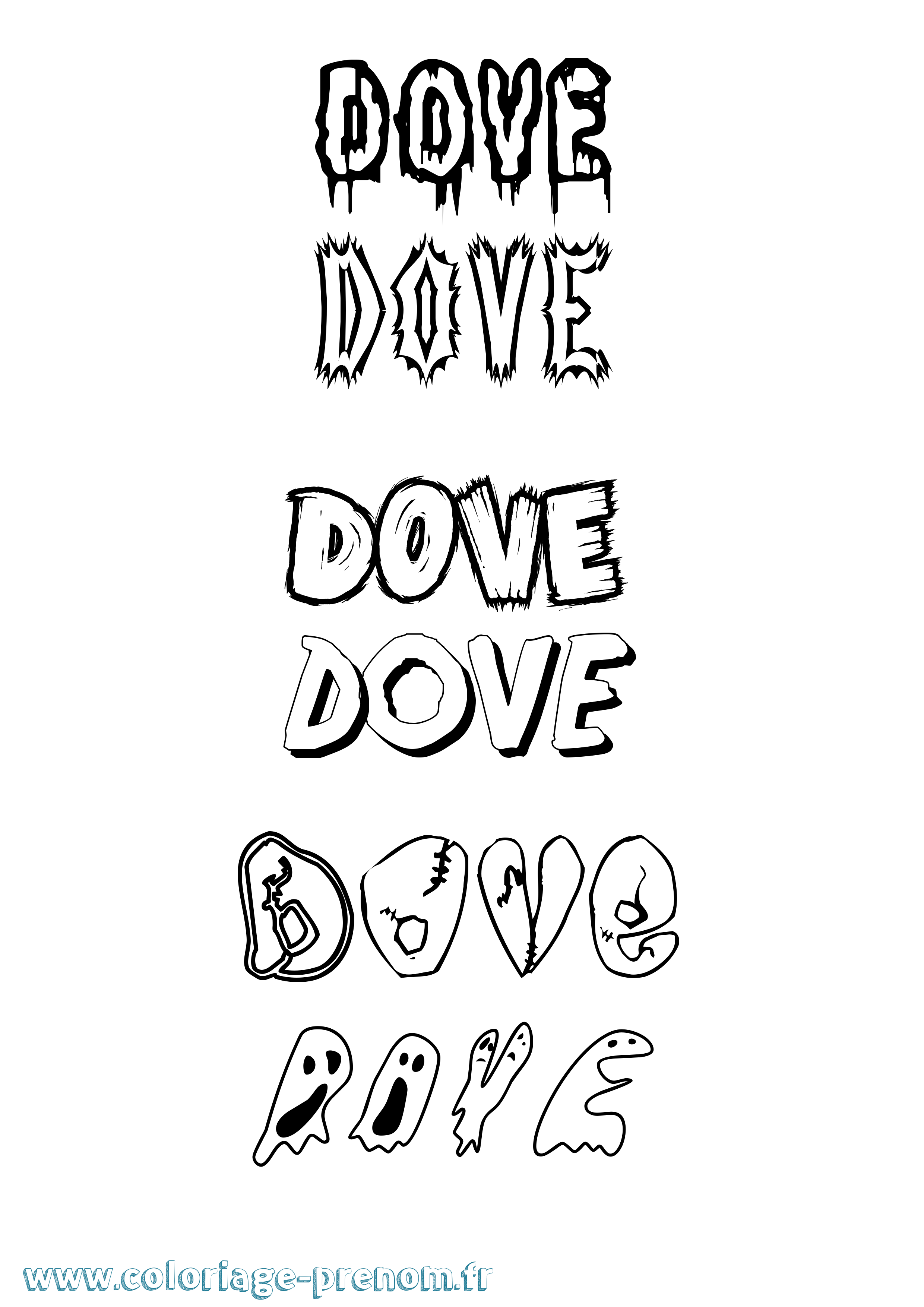 Coloriage Dove Frisson Coloriage prénom Dove Frisson