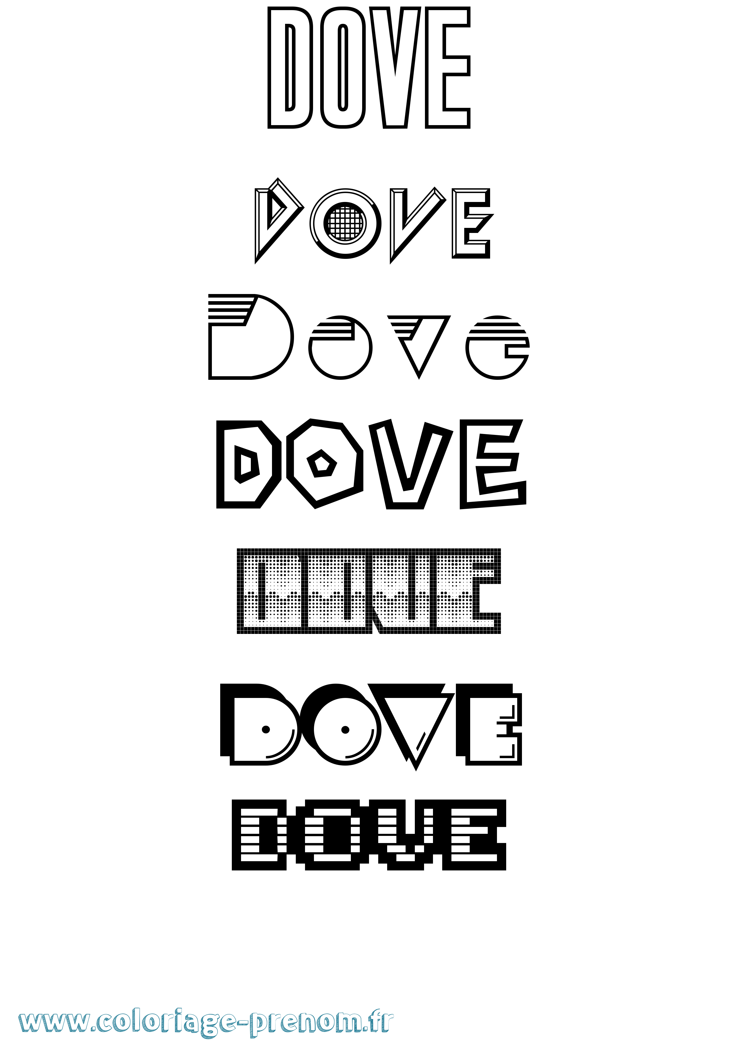 Coloriage Dove Jeux Vidéos Coloriage prénom Dove Jeux Vidéos